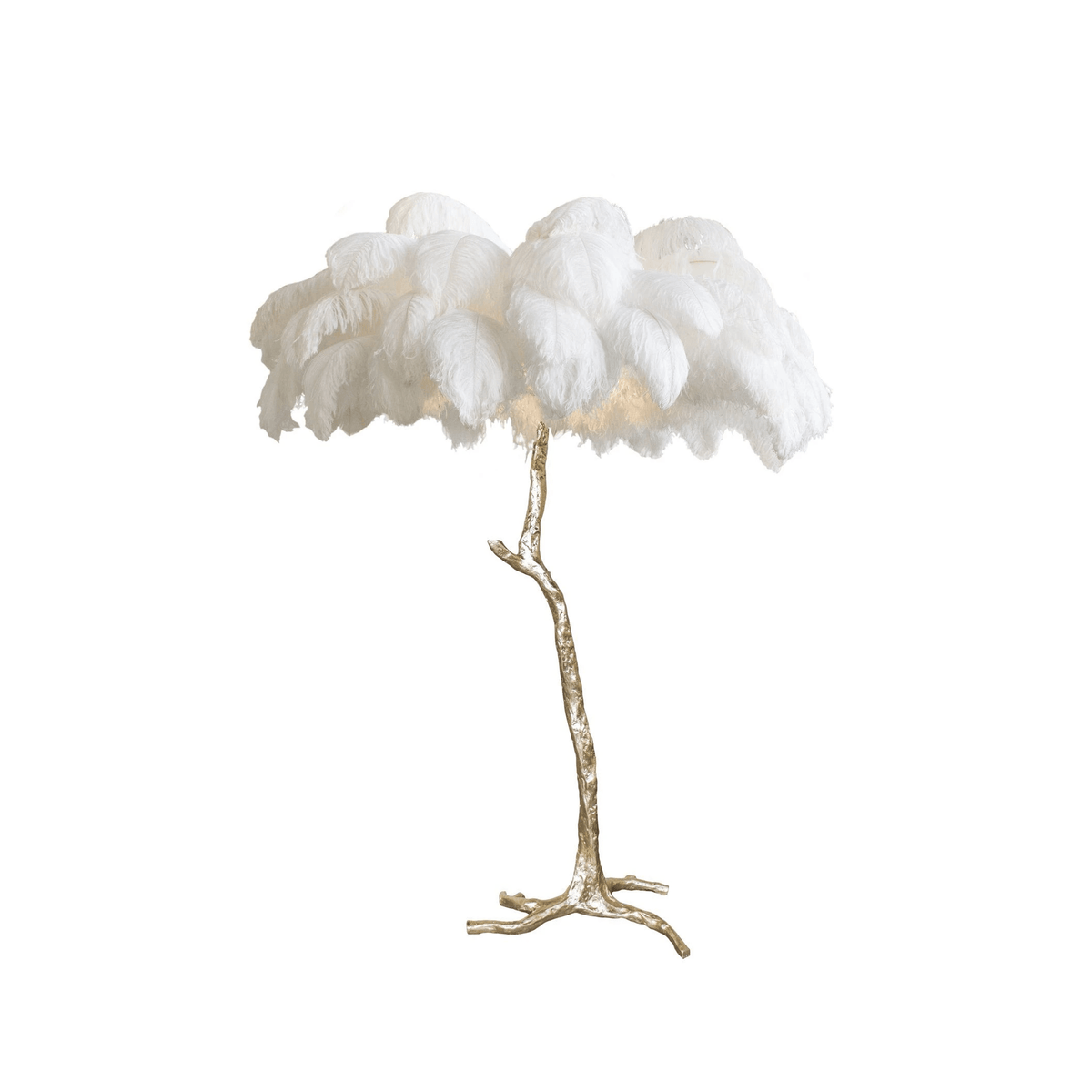 Ostrich Feather Brass Floor Lamp - view 74