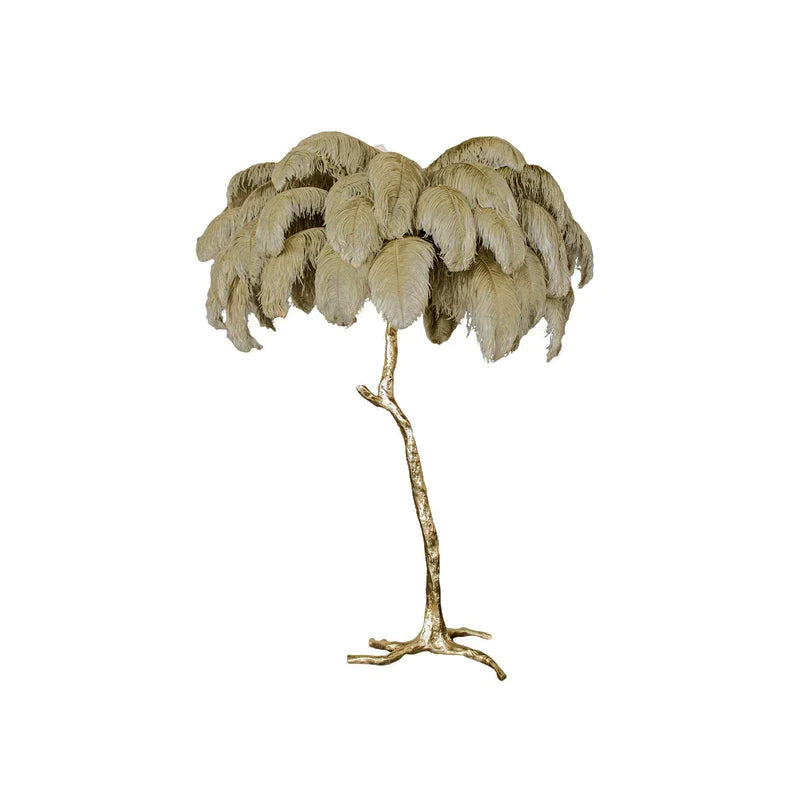 Ostrich Feather Brass Floor Lamp - view 113