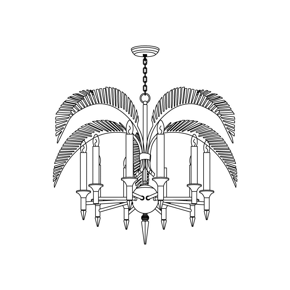 Palm Frond Chandelier - view 16