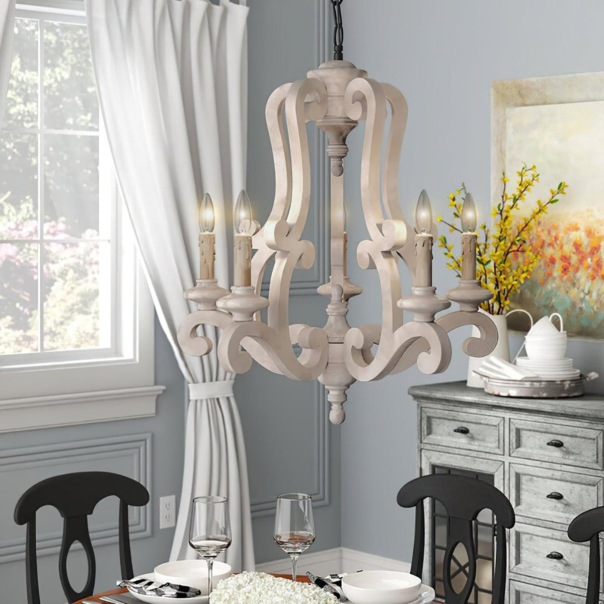 Parrotuncle Wooden Candle Chandelier - view 3
