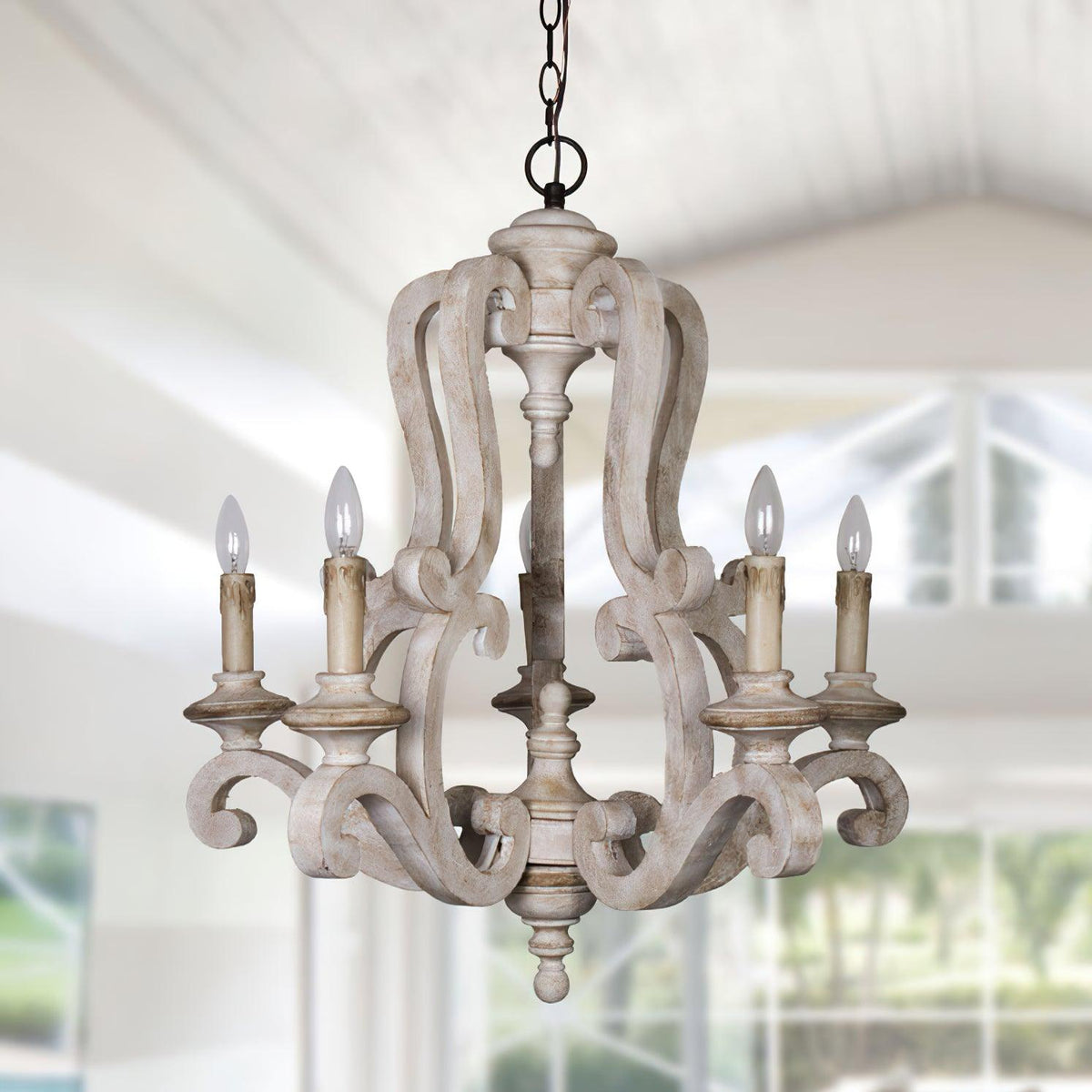 Parrotuncle Wooden Candle Chandelier - view 2