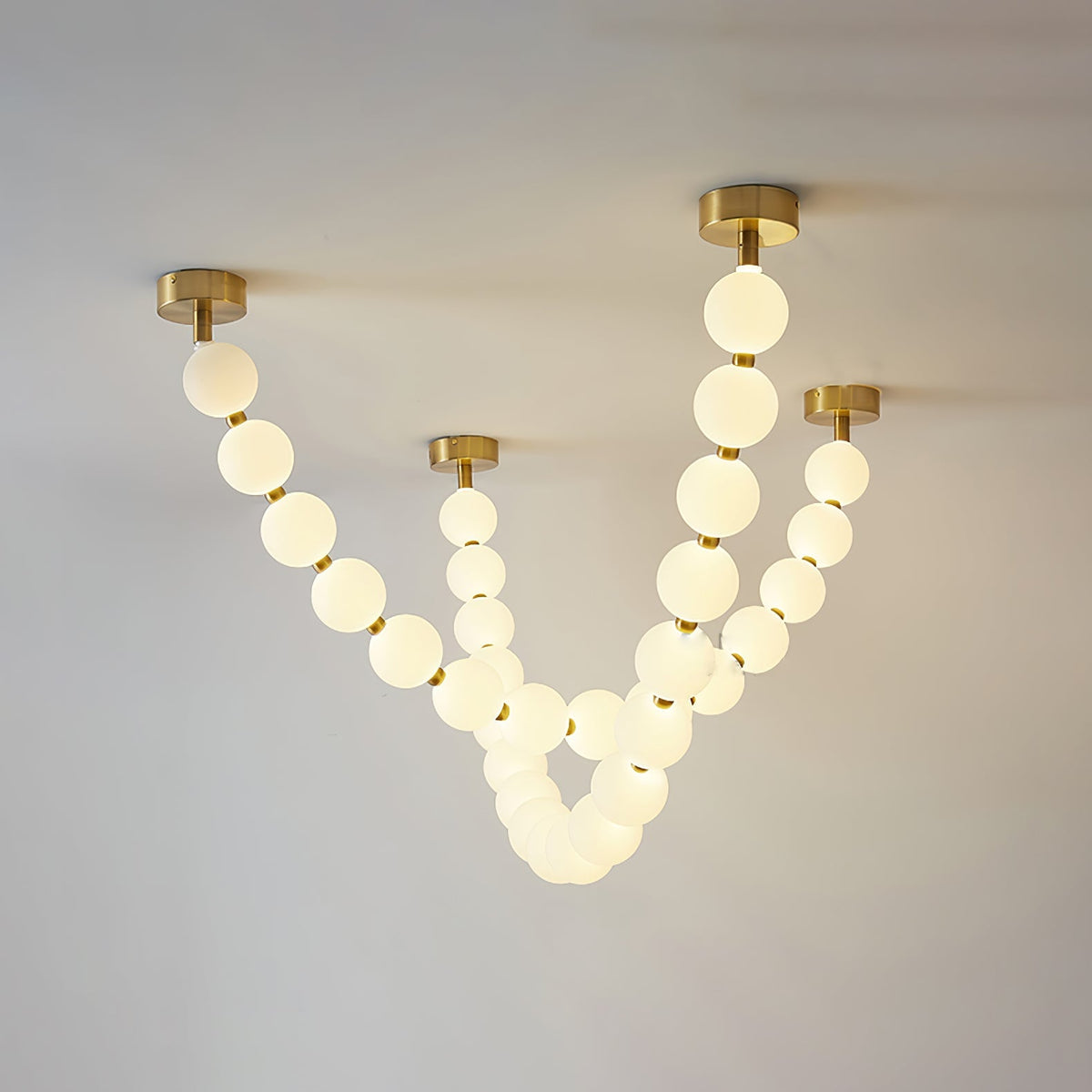 Pearl Glass Necklace Balls Chandelier - view 19