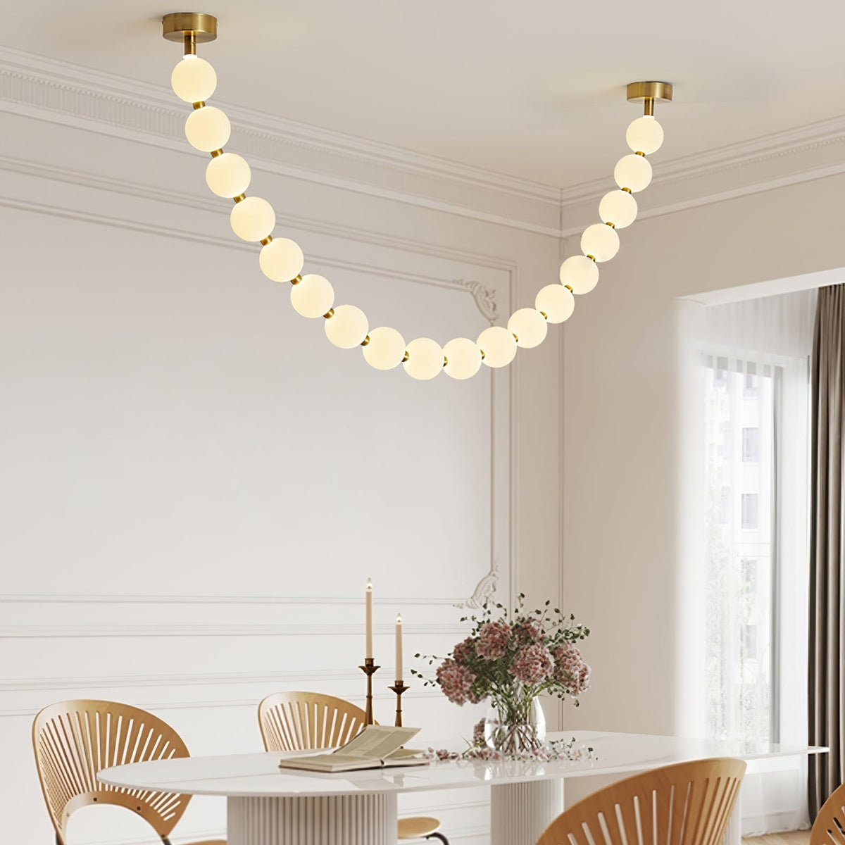 Pearl Glass Necklace Balls Chandelier - view 23