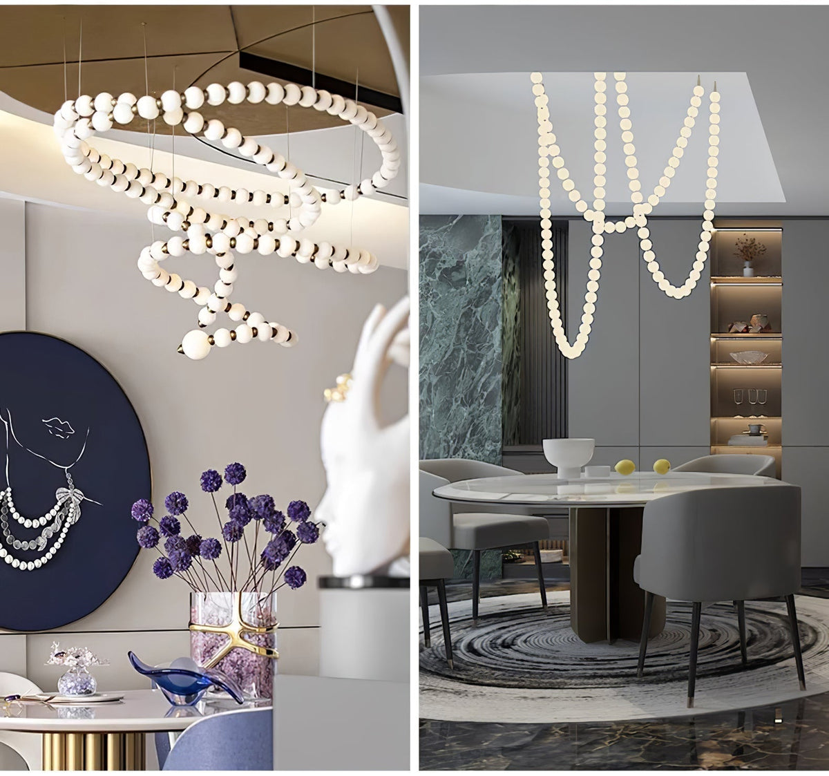 Pearl Glass Necklace Balls Chandelier - view 17