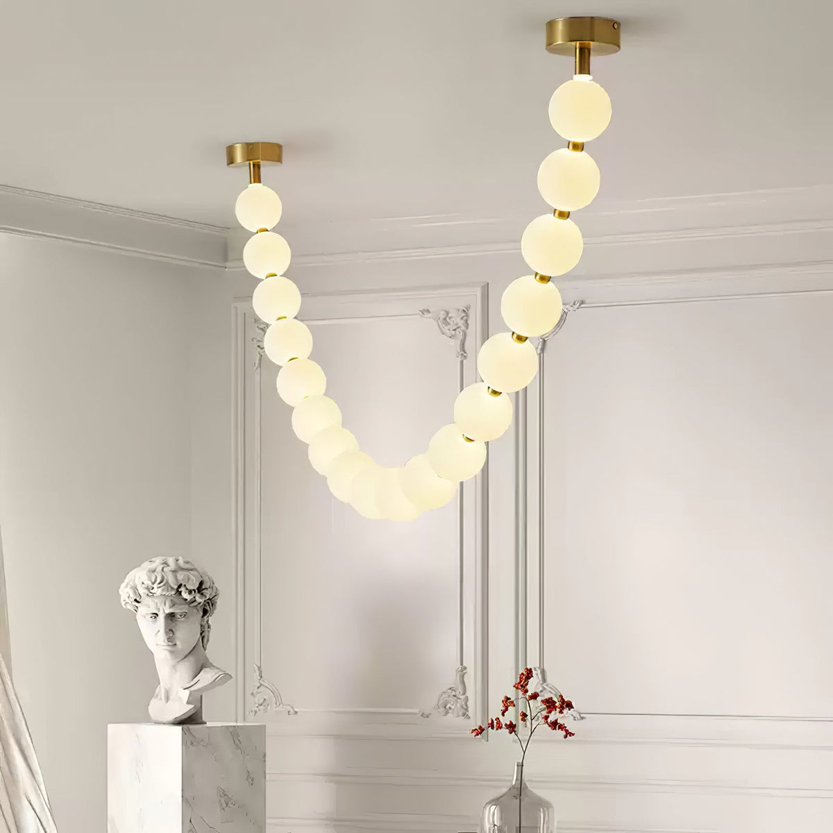 Pearl Glass Necklace Balls Chandelier - view 18