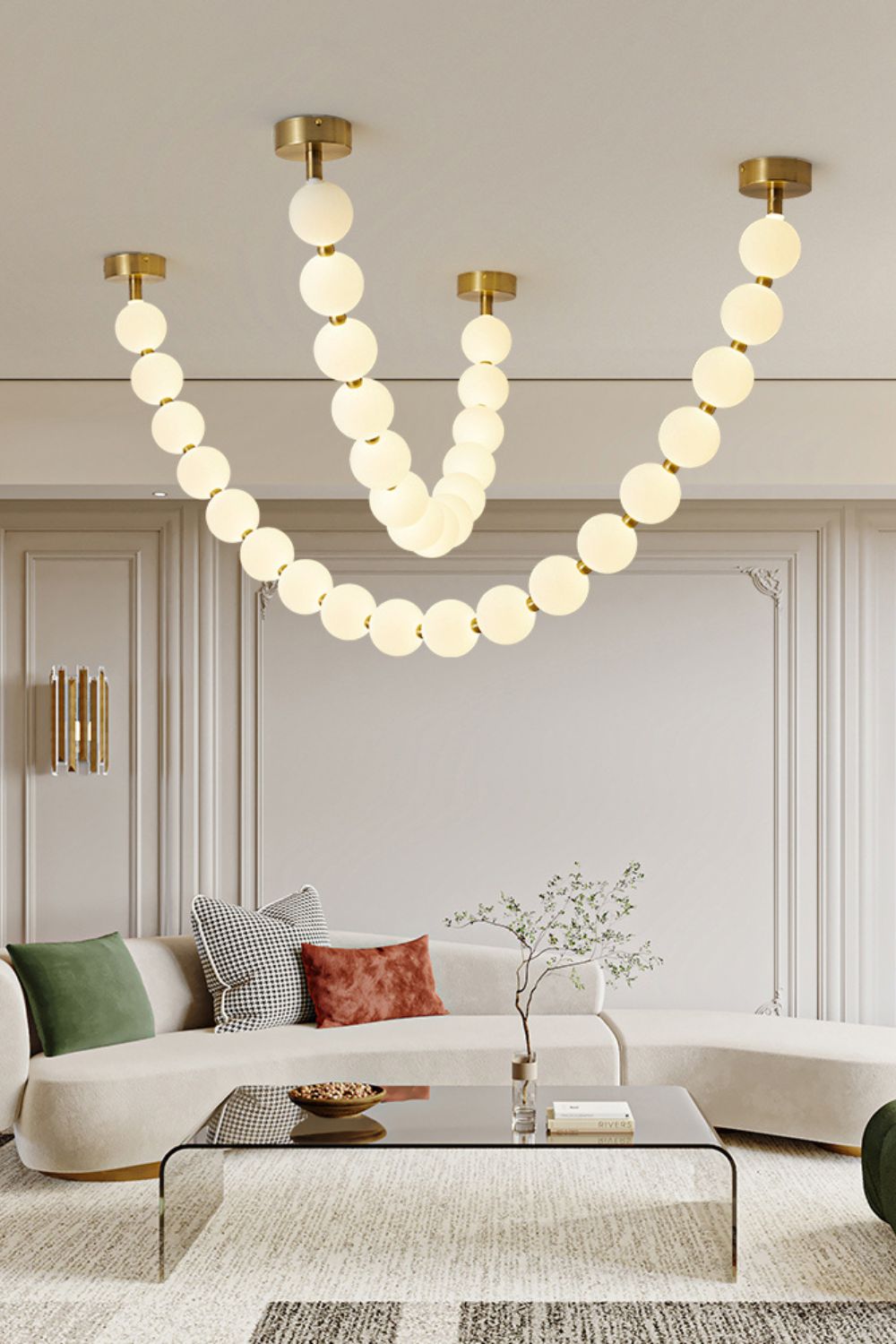 Pearl Glass Necklace Balls Chandelier - view 13