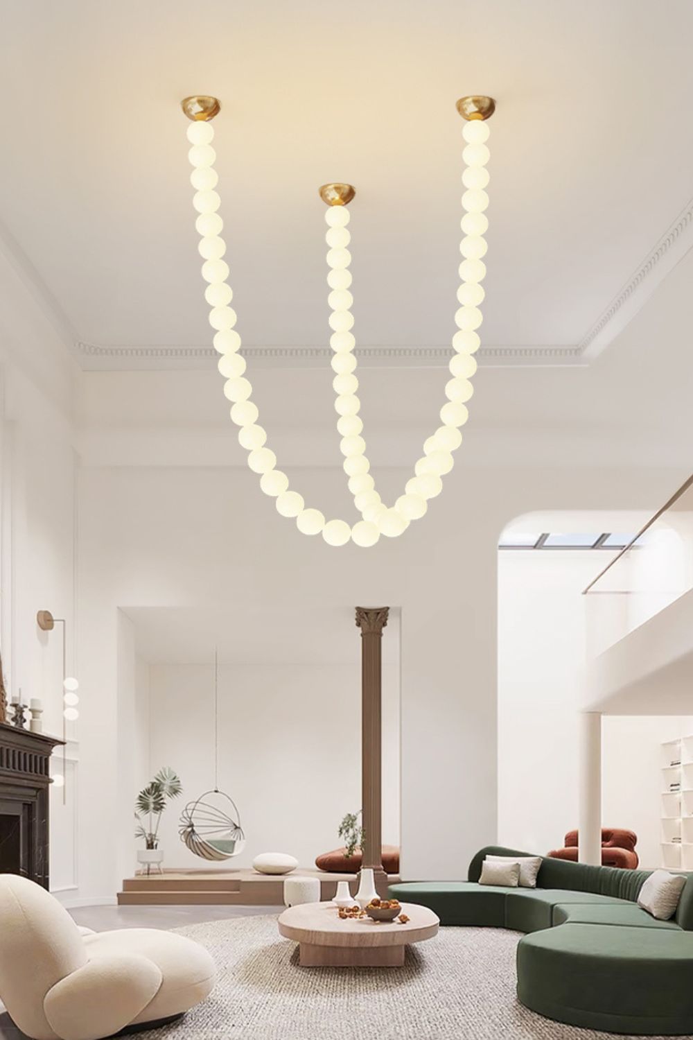 Pearl Glass Necklace Balls Chandelier - view 7