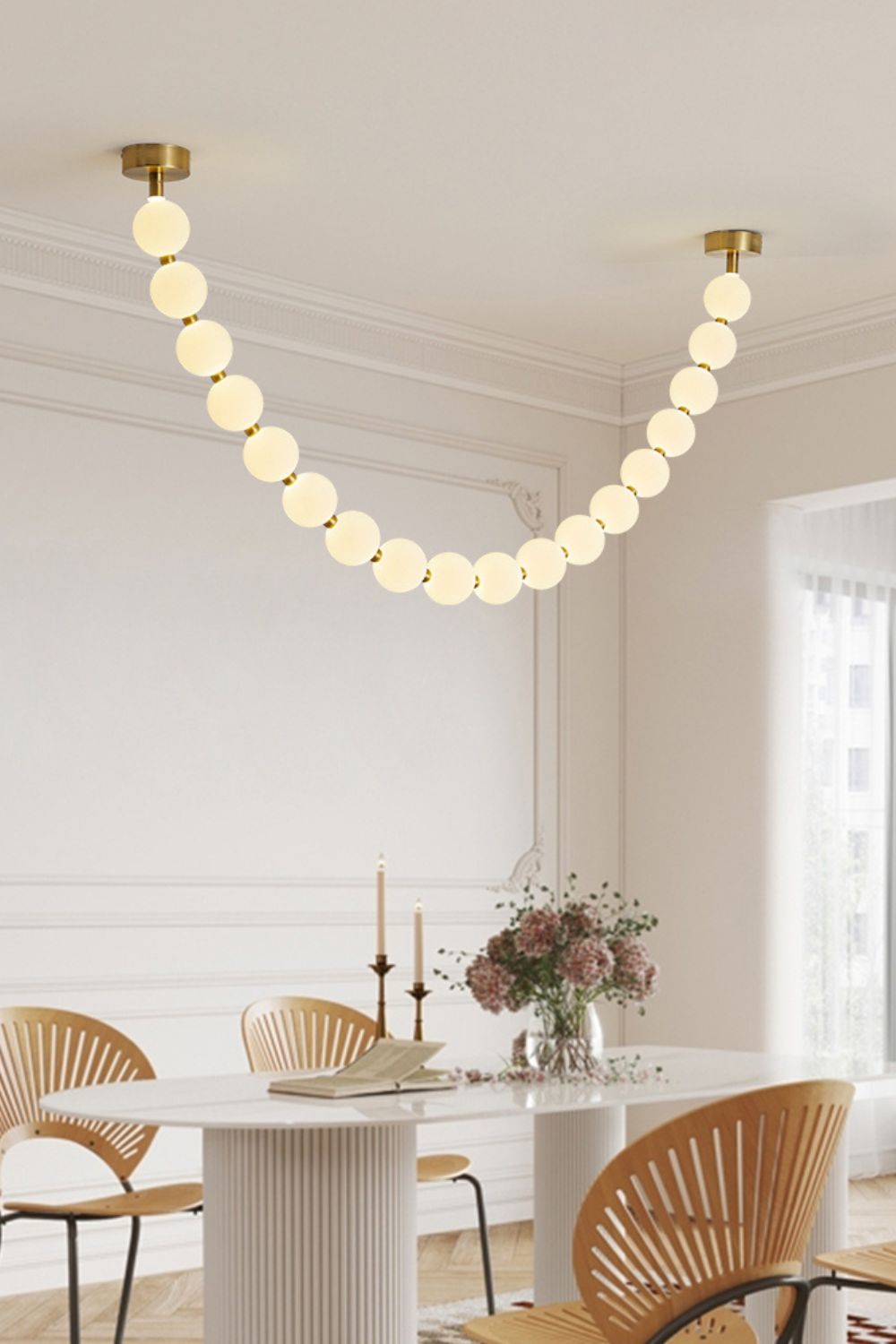 Pearl Glass Necklace Balls Chandelier - view 10