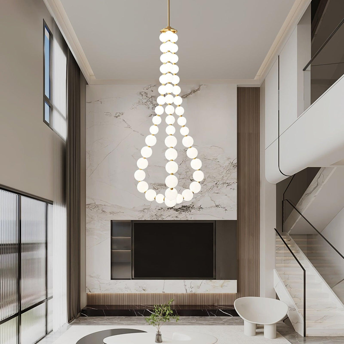 Glass Pearl Necklace Chandelier - view 19