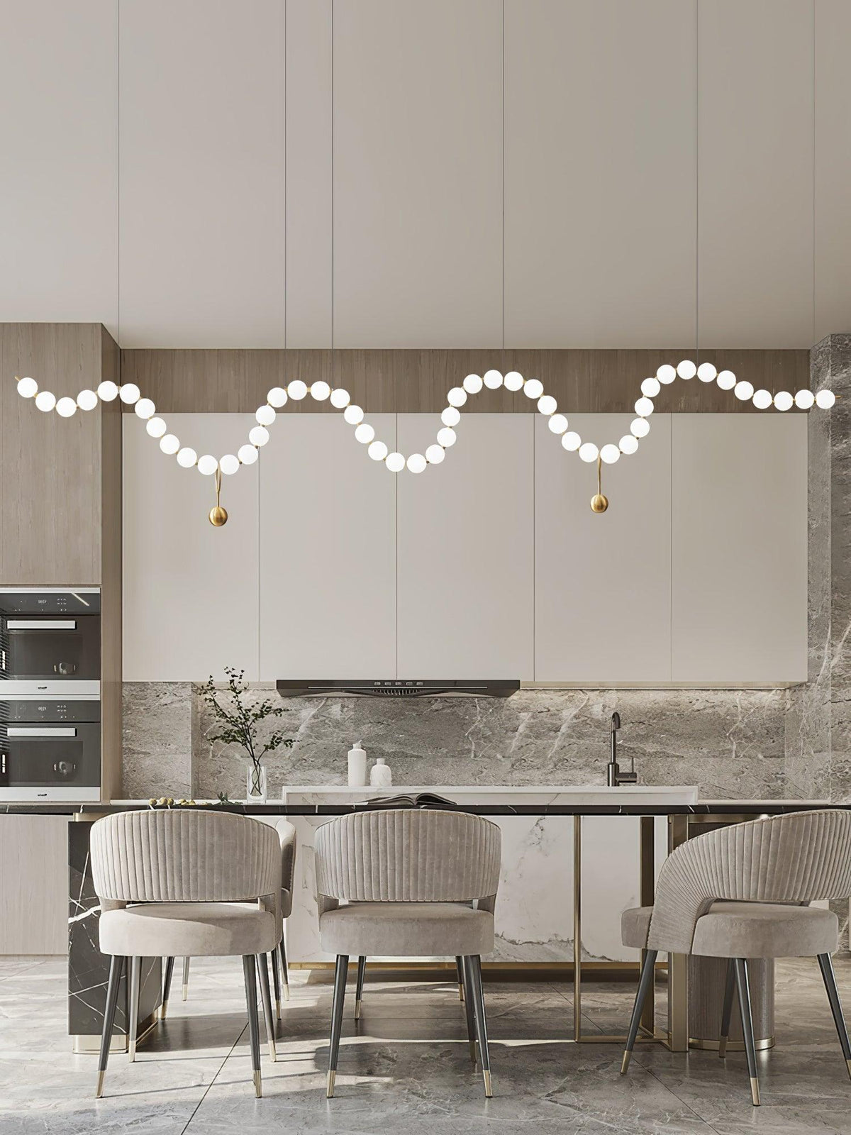 Glass Pearl Necklace Chandelier - view 8