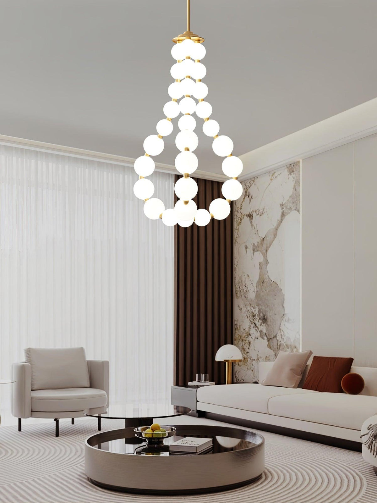 Glass Pearl Necklace Chandelier - view 36