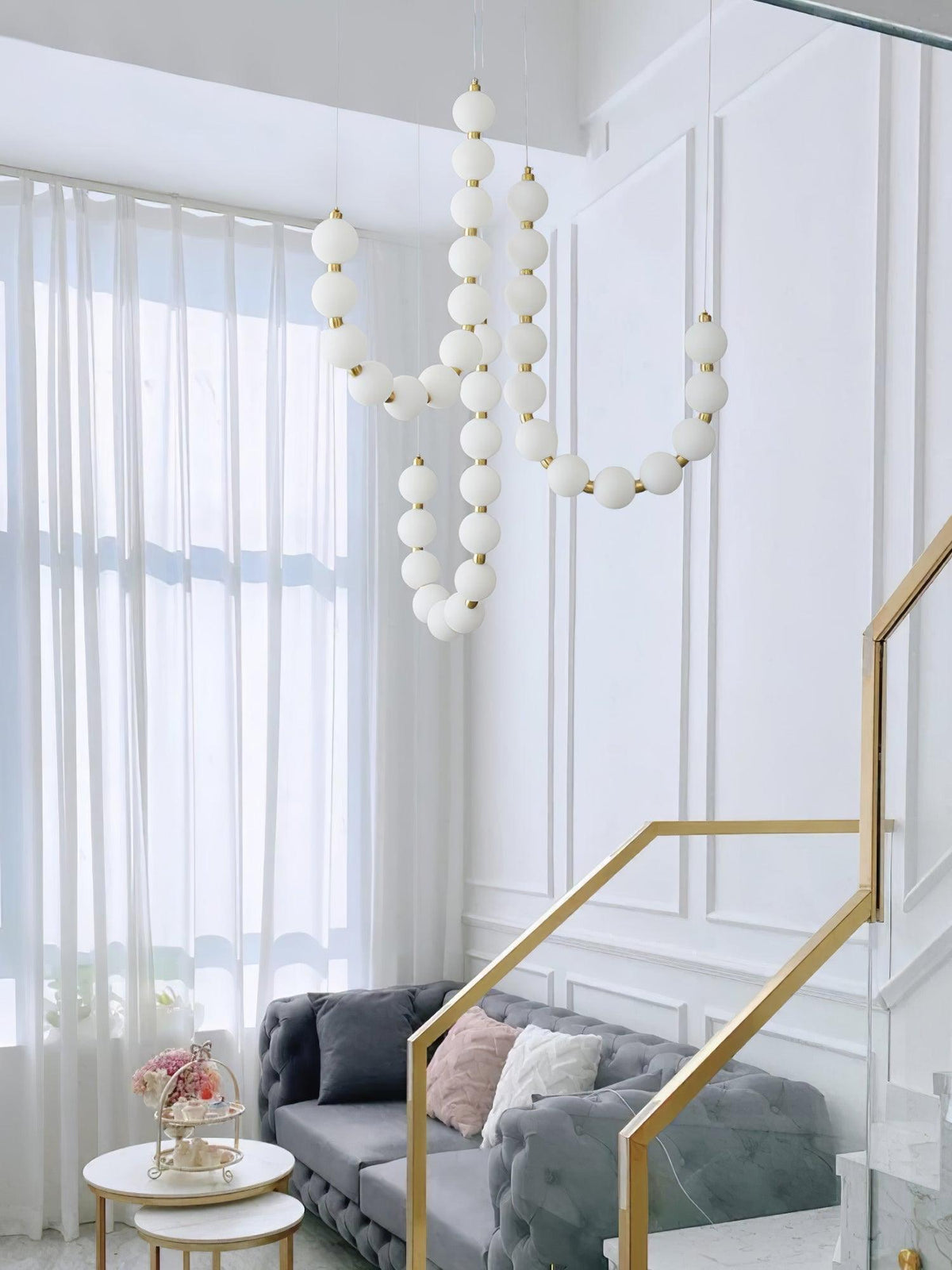 Glass Pearl Necklace Chandelier - view 14