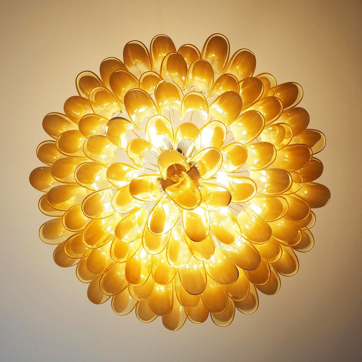Petal Amber Murano Glass Chandelier - view 13
