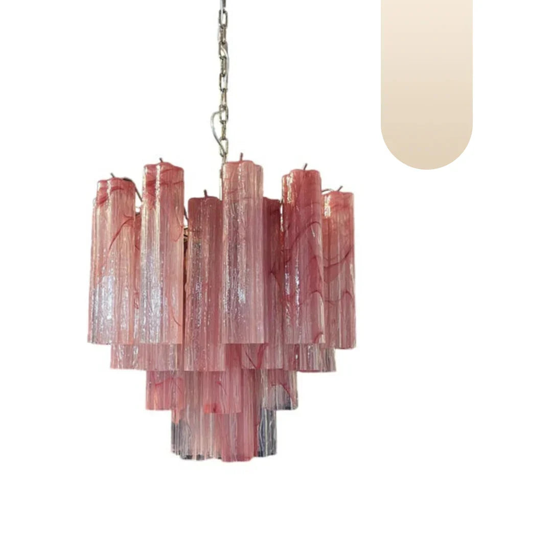 Pink Murano Glass Tronchi Chandelier