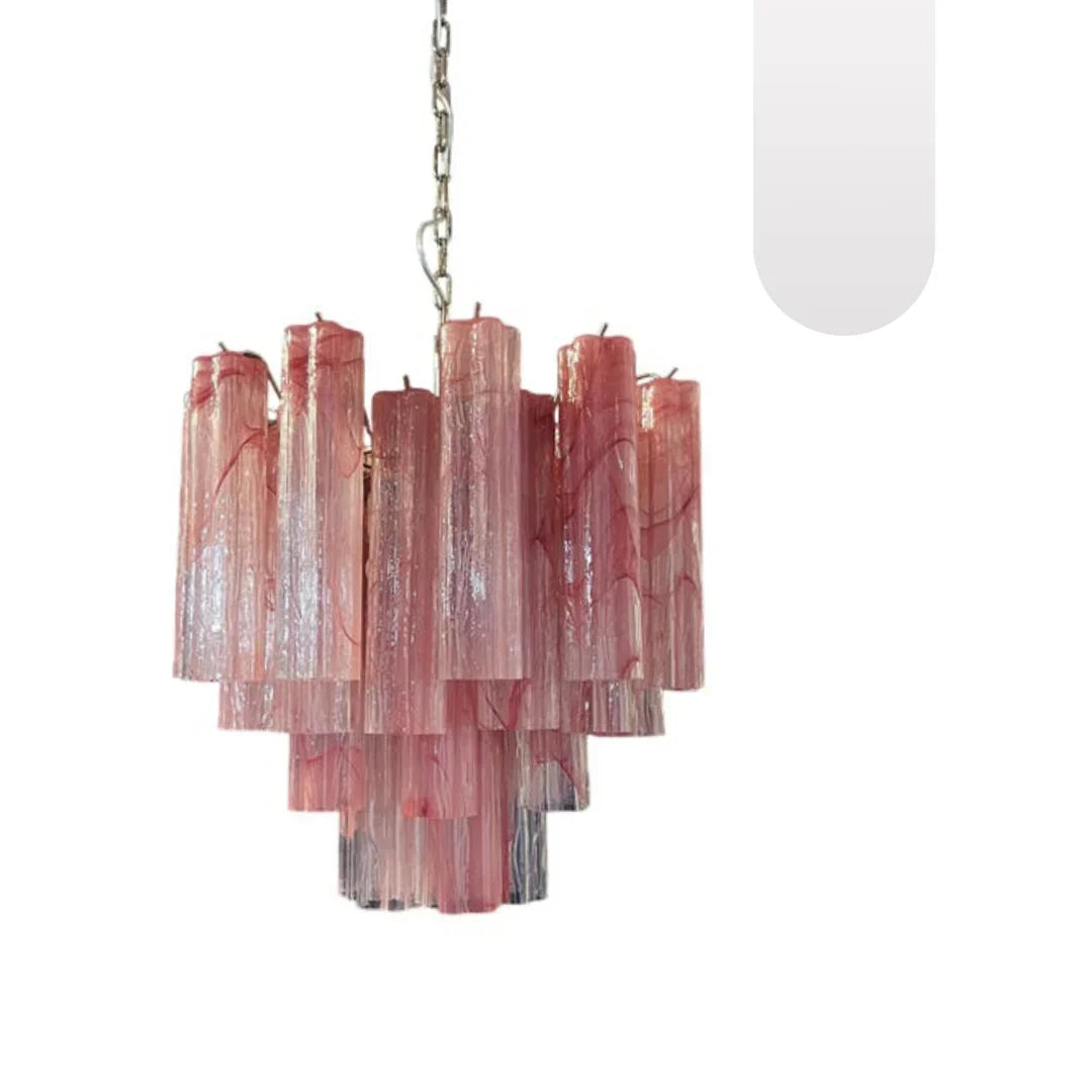 Pink Murano Glass Tronchi Chandelier