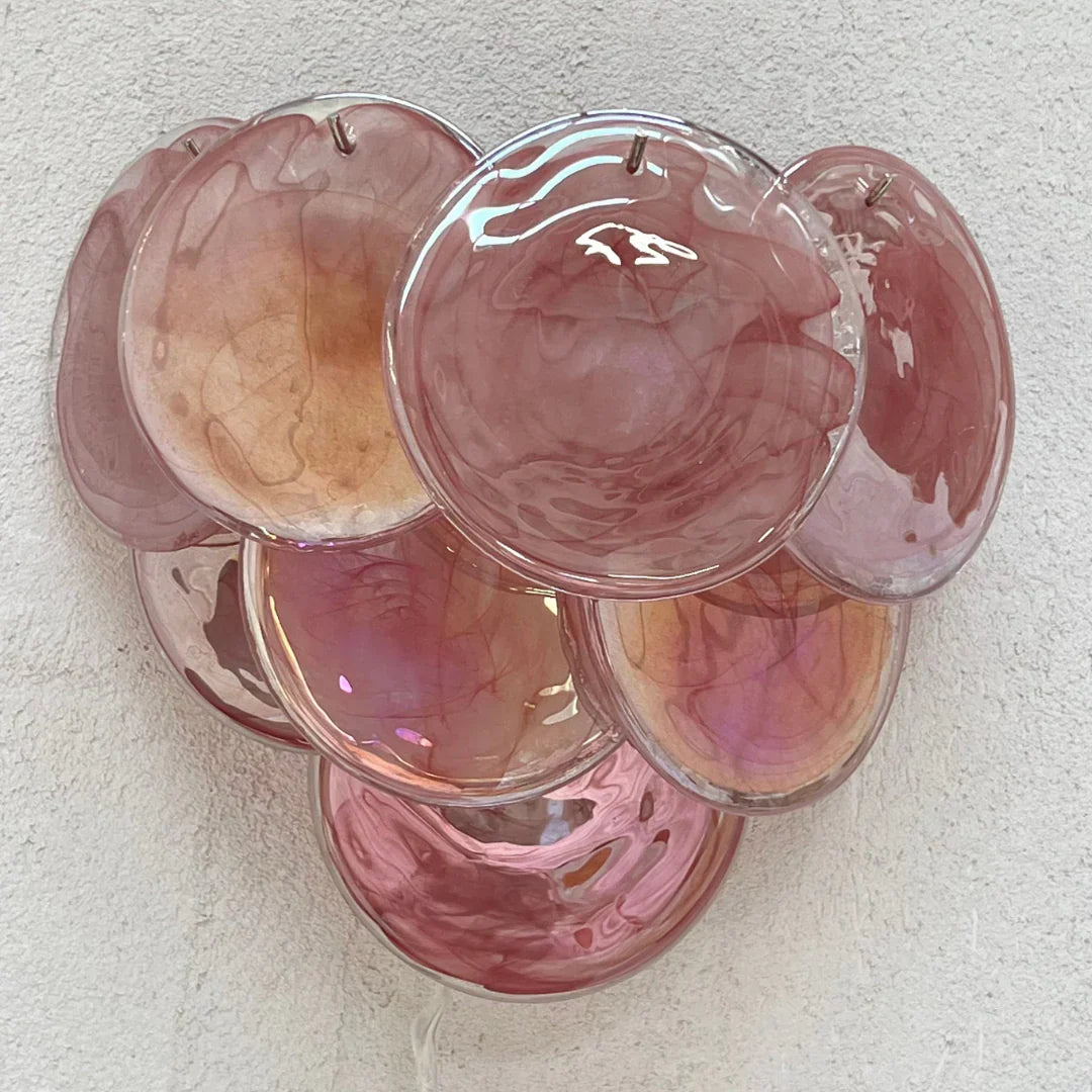Pink Vintage Murano Glass Wall Lamp - view 10