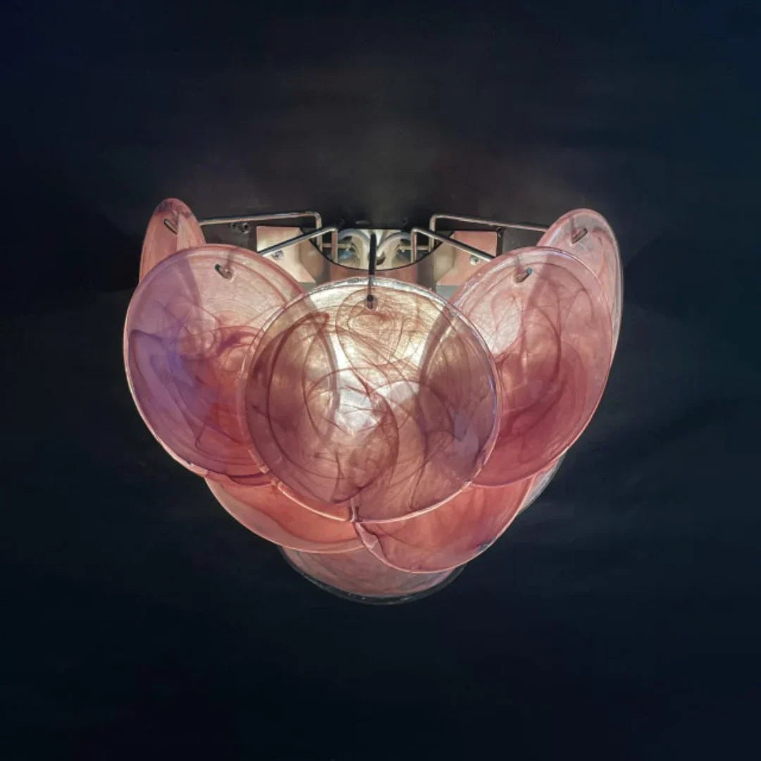 Pink Vintage Murano Glass Wall Lamp - view 16
