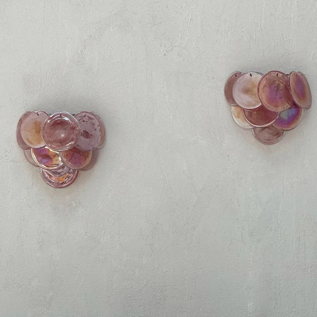 Pink Vintage Murano Glass Wall Lamp - view 12