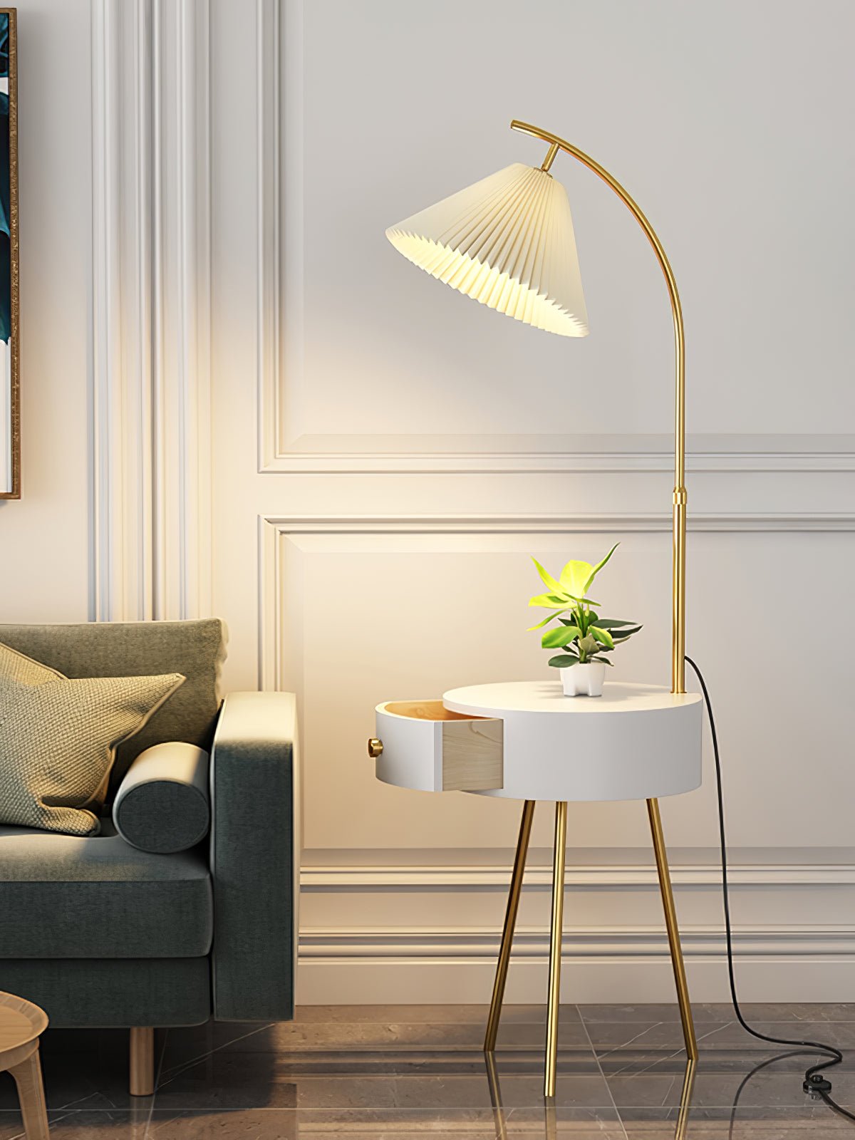 Pleated Arc Floor Light - view 3