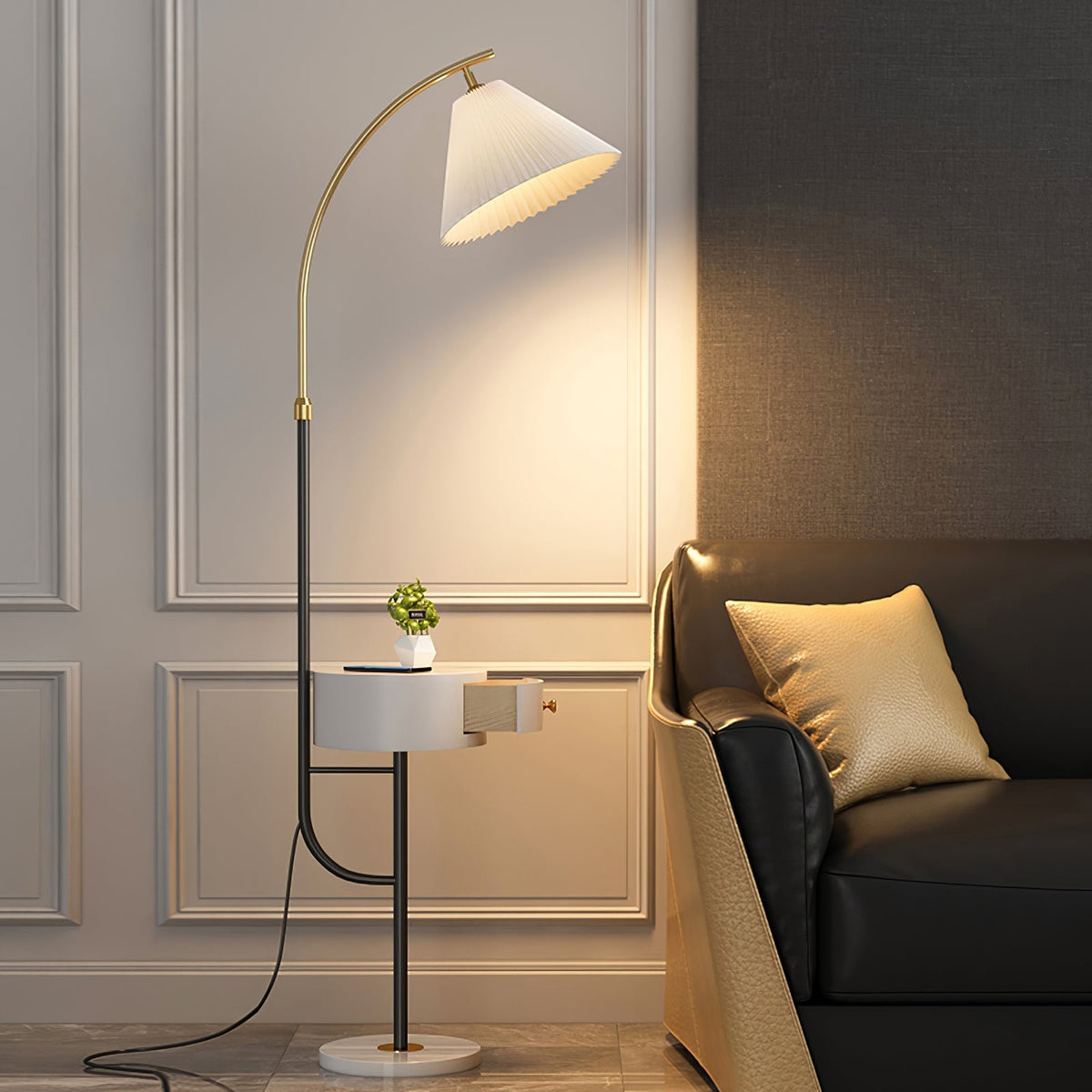 Pleated Arc Floor Light - view 15