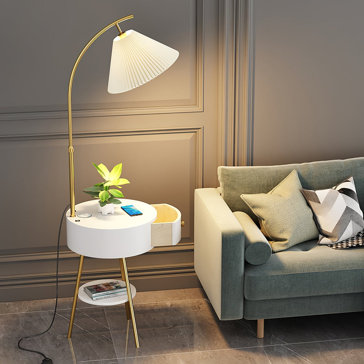 Pleated Arc Floor Light - view 18