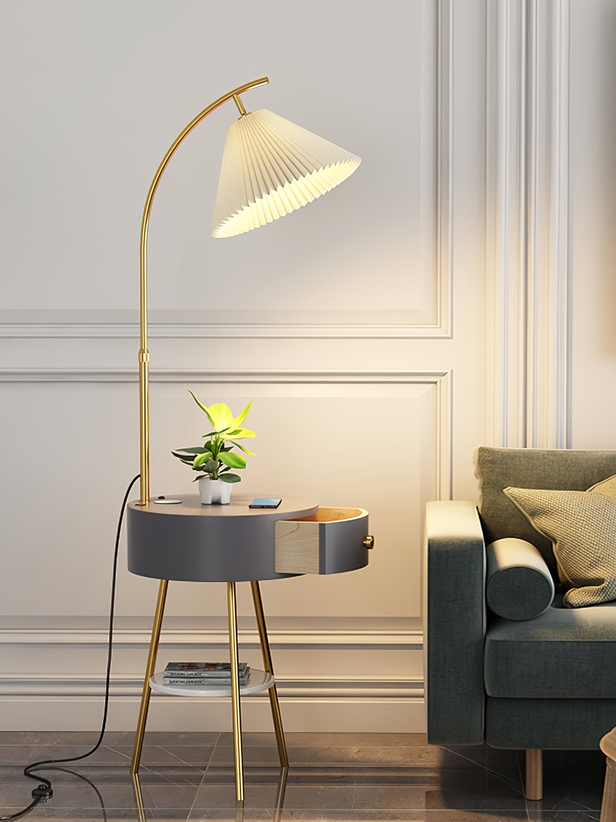 Pleated Arc Floor Light - view 6