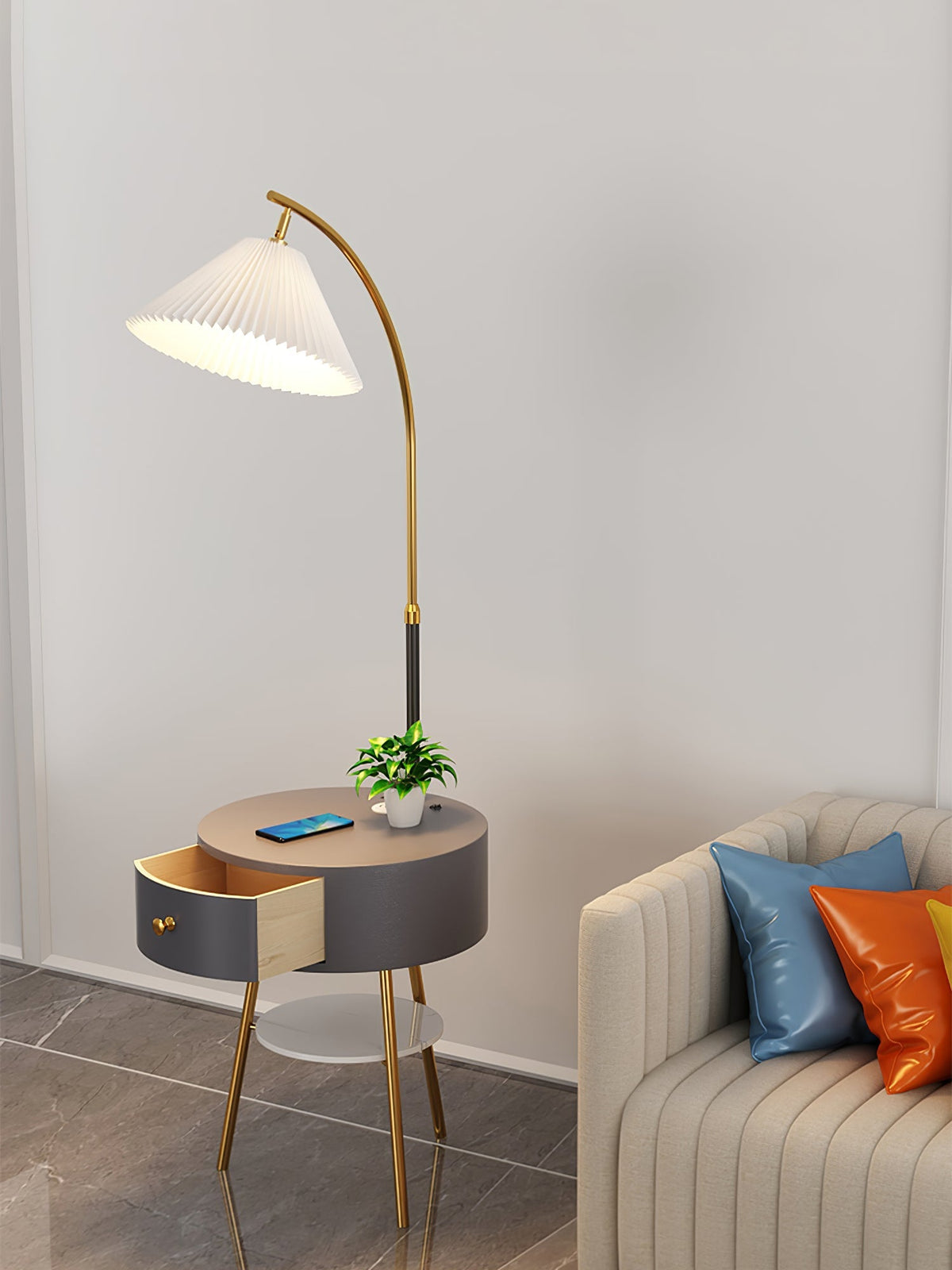 Pleated Arc Floor Light - view 24