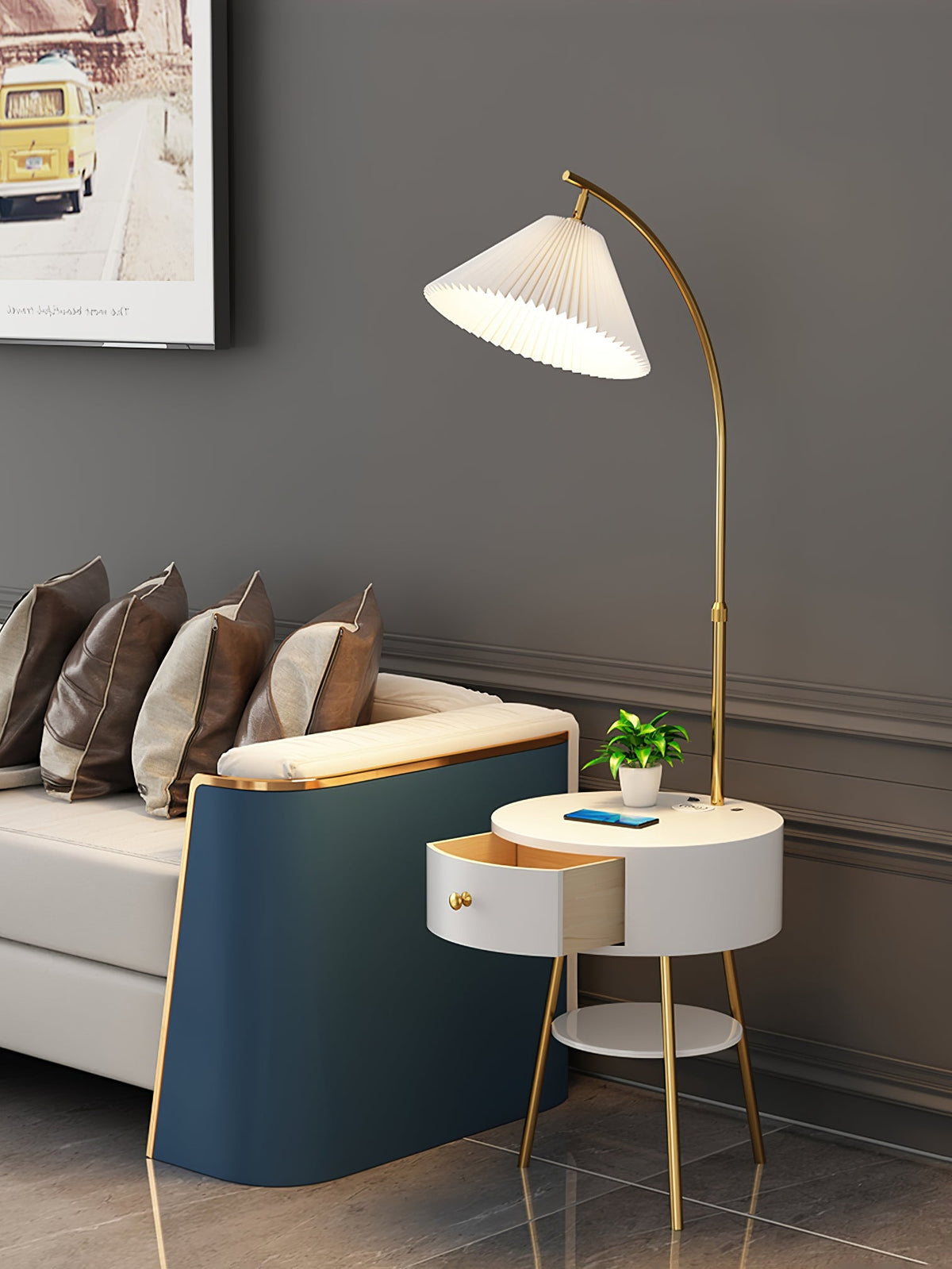 Pleated Arc Floor Light - view 29