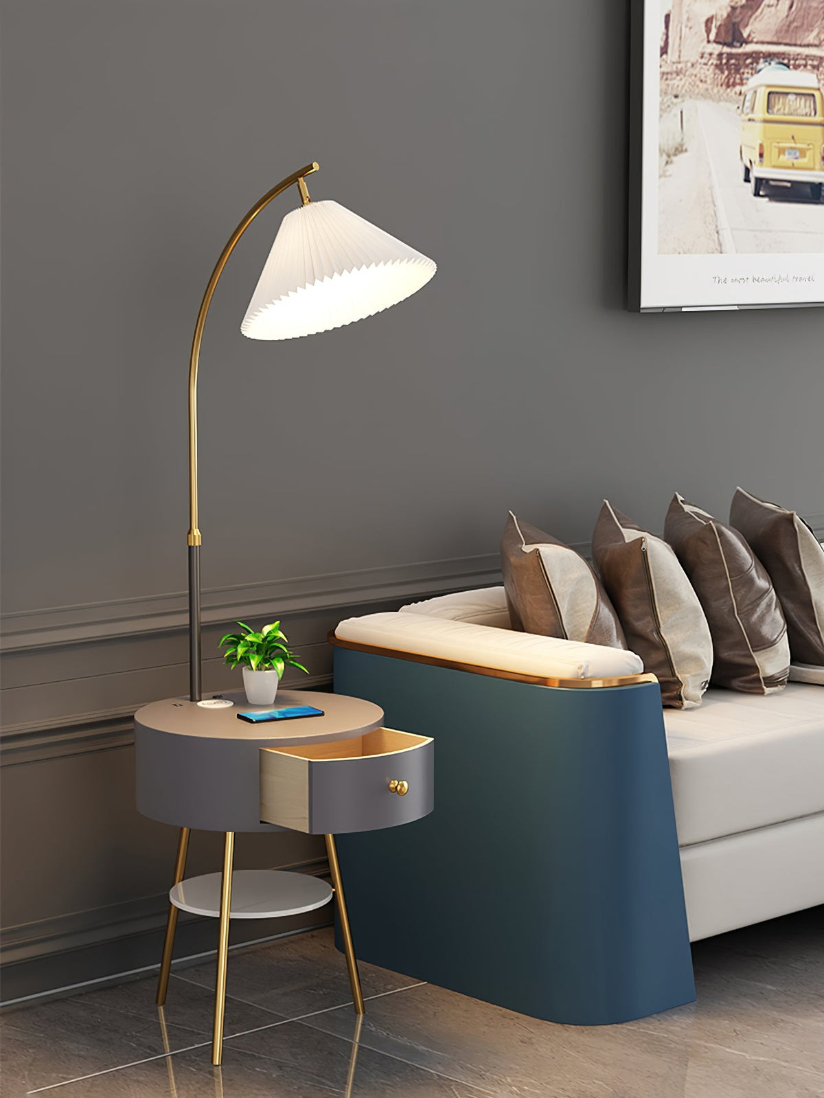 Pleated Arc Floor Light - view 30