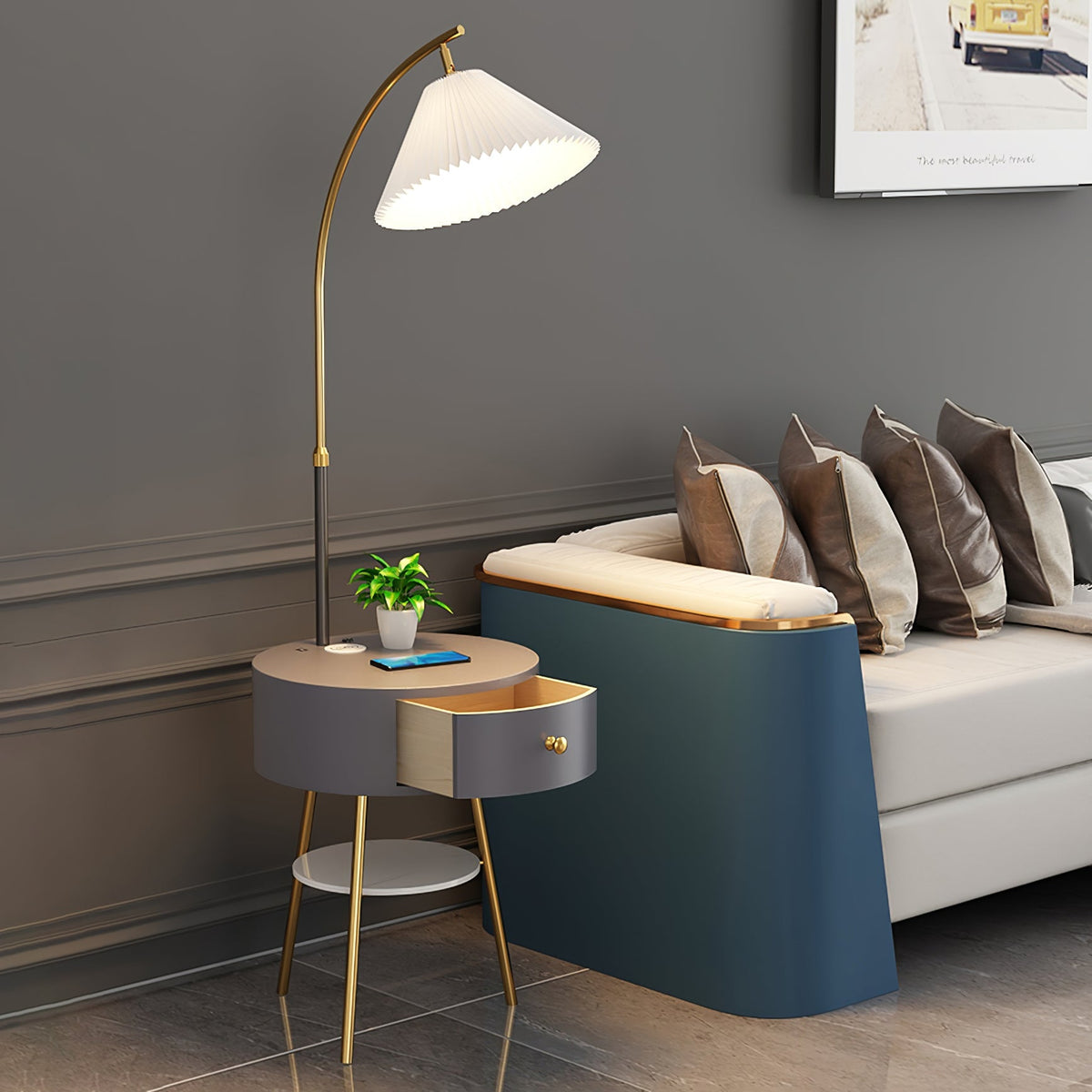 Pleated Arc Floor Light - view 8