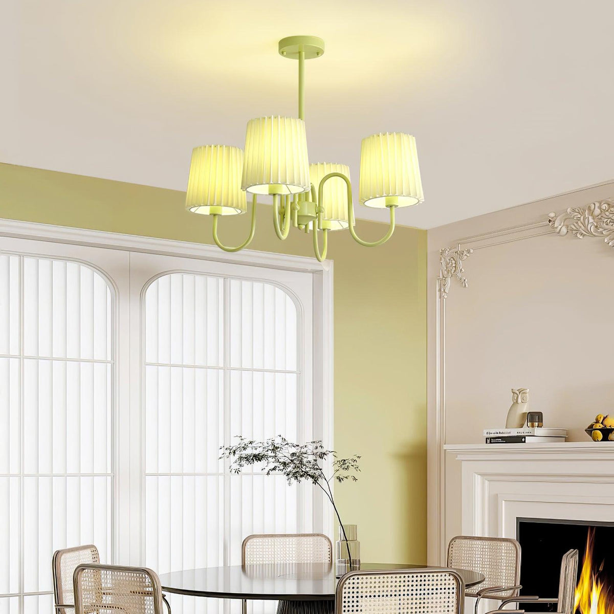 Pleated Fabric Matcha Chandelier - view 15