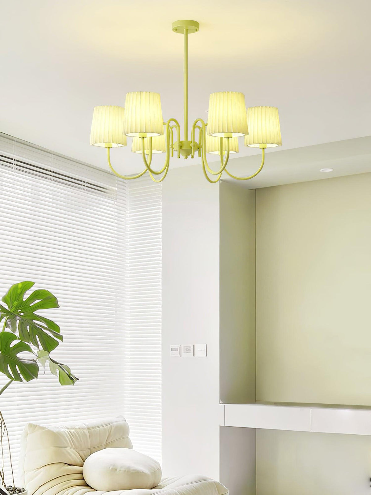 Pleated Fabric Matcha Chandelier - view 24