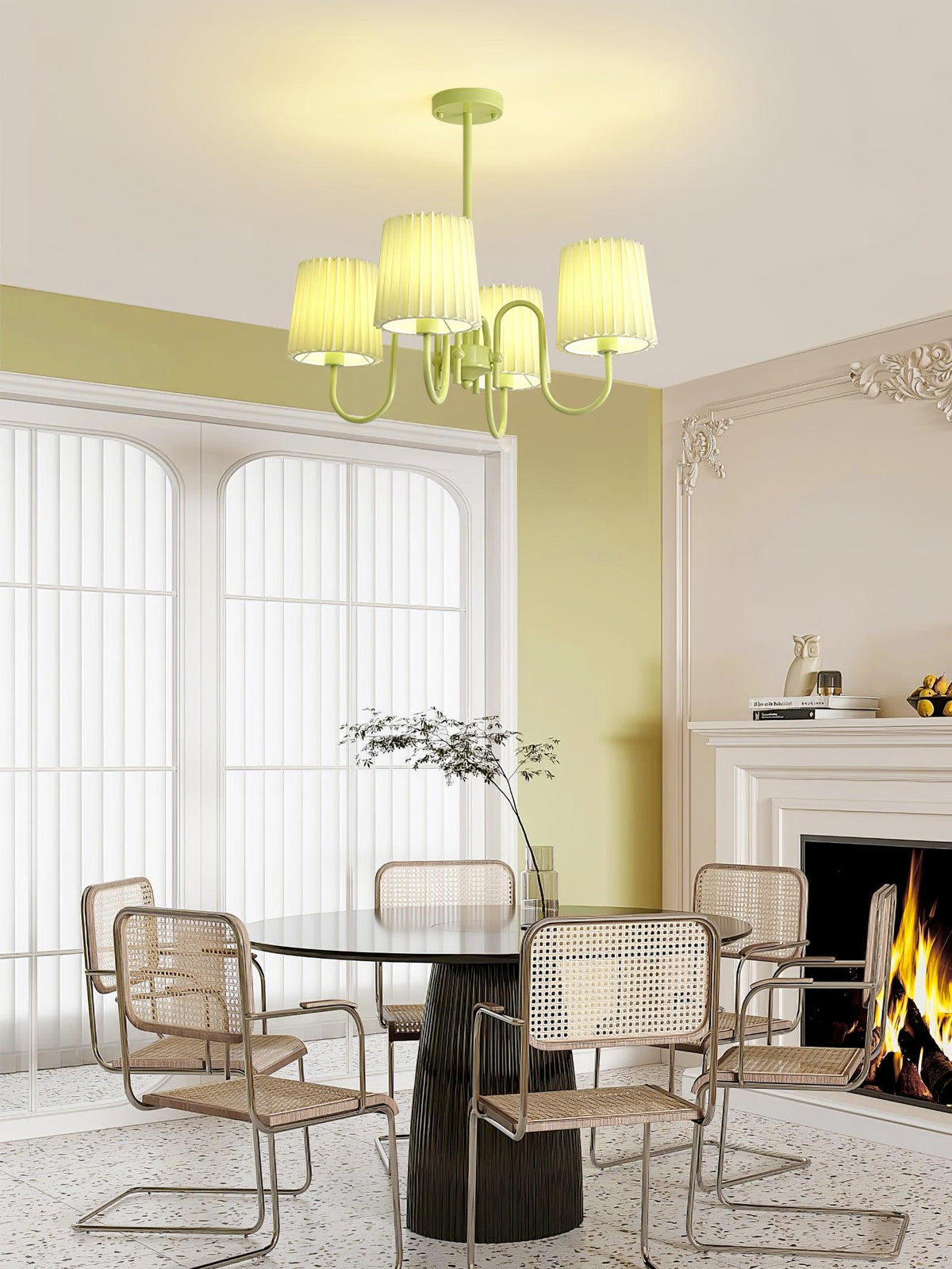 Pleated Fabric Matcha Chandelier - view 9