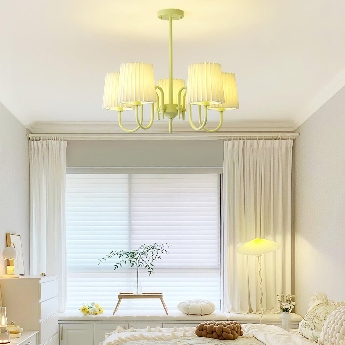 Pleated Fabric Matcha Chandelier - view 20