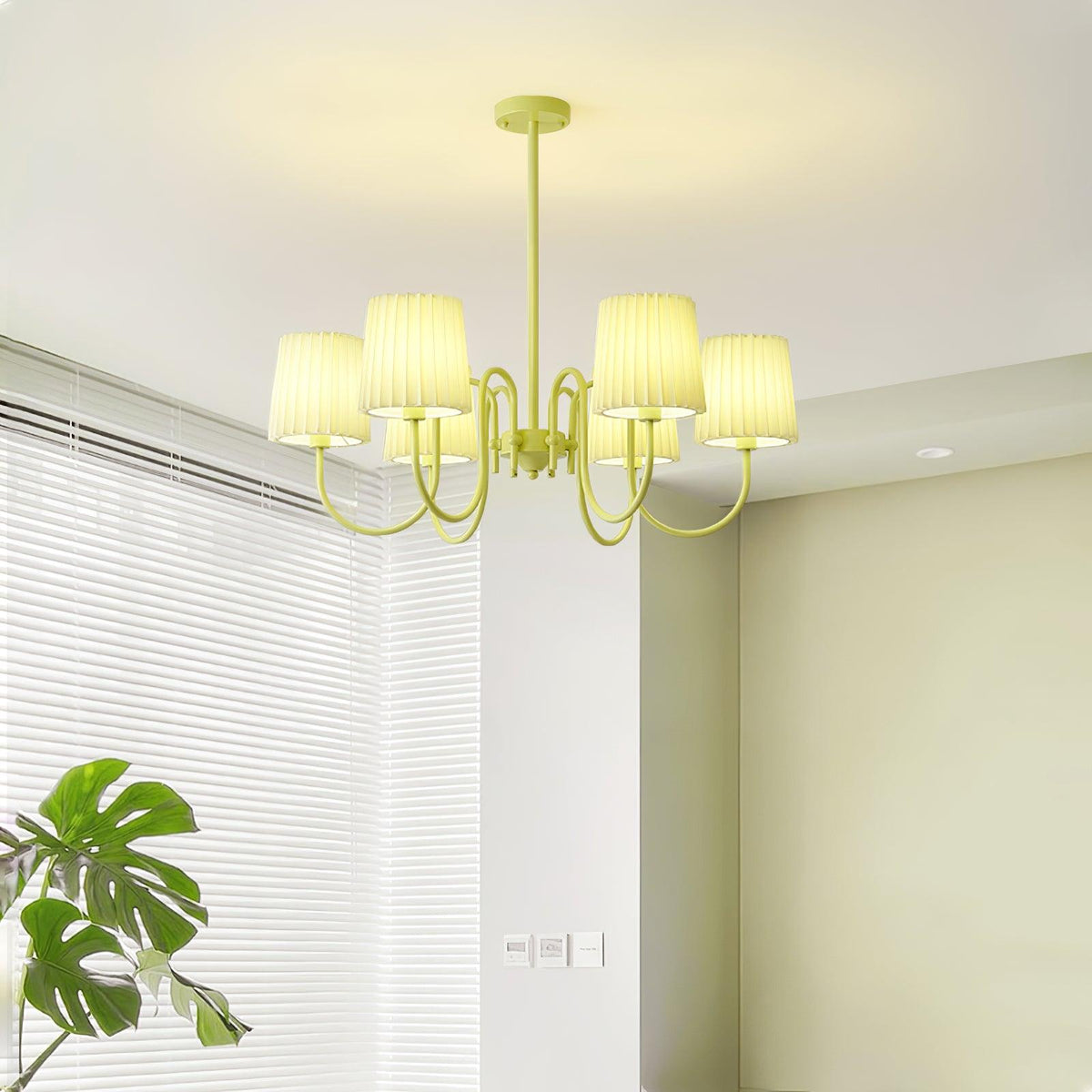Pleated Fabric Matcha Chandelier - view 3