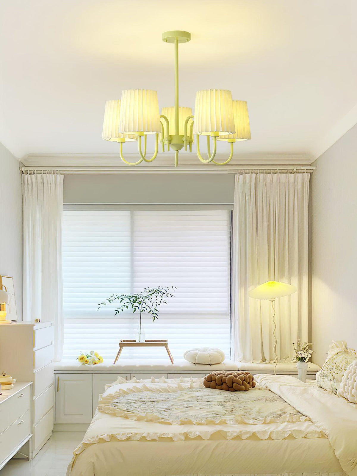 Pleated Fabric Matcha Chandelier - view 27