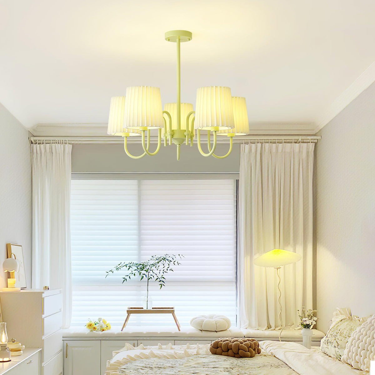 Pleated Fabric Matcha Chandelier - view 4