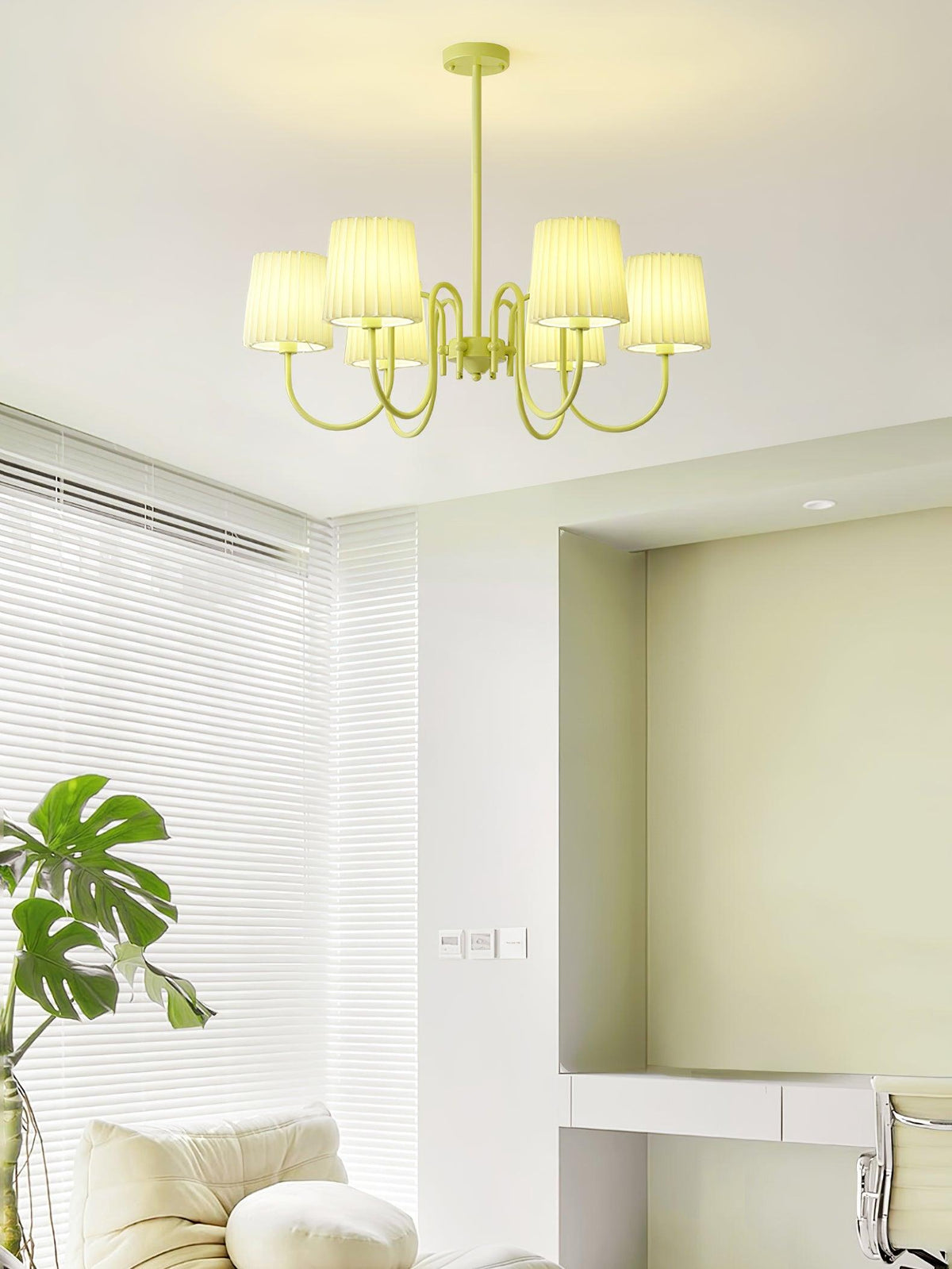 Pleated Fabric Matcha Chandelier - view 12