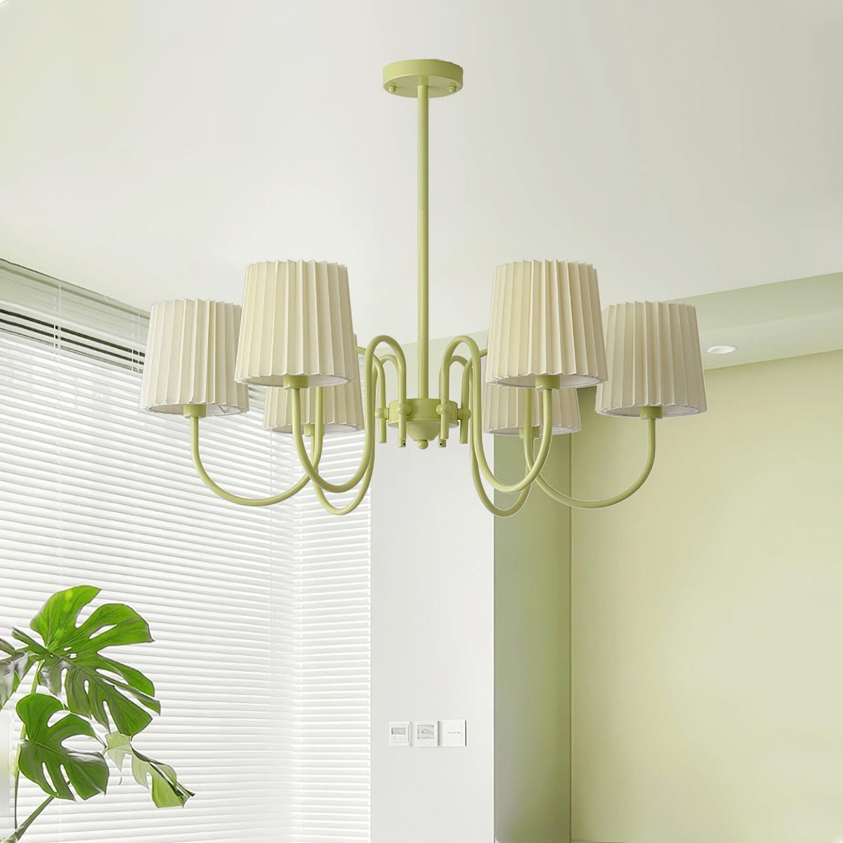 Pleated Fabric Matcha Chandelier - view 13