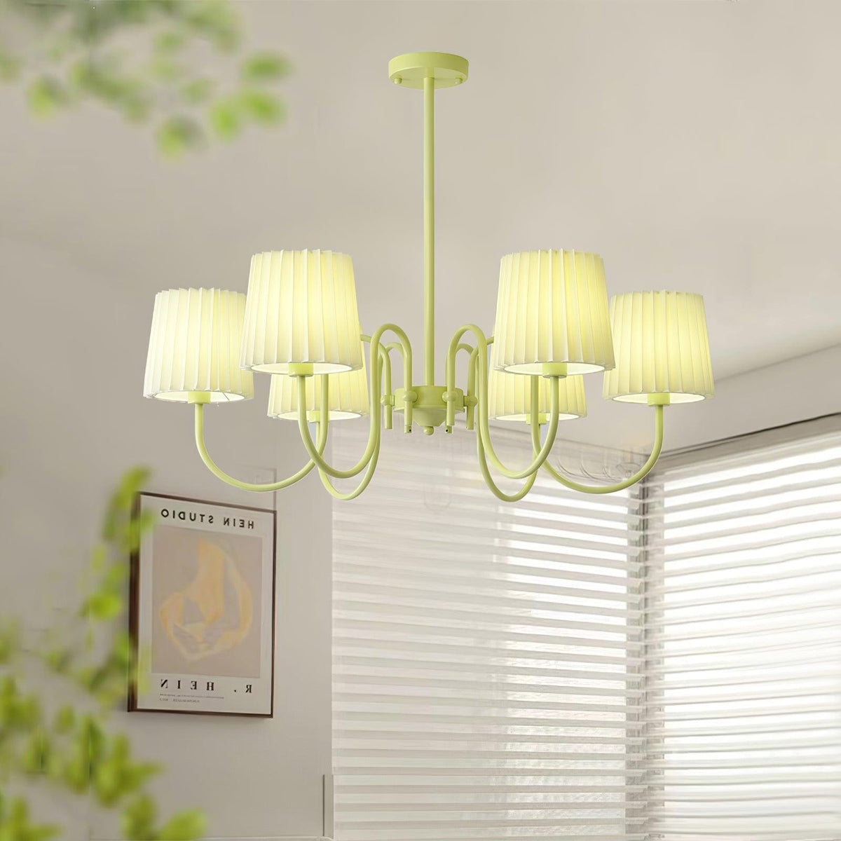 Pleated Fabric Matcha Chandelier - view 14