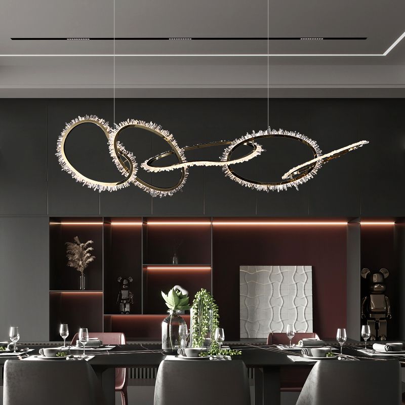 Primary Crystal 5 Rings Chandelier