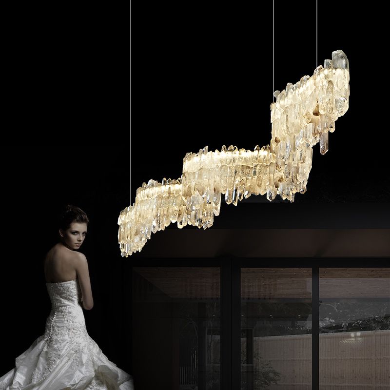 Primary Crystal Linear Chandelier