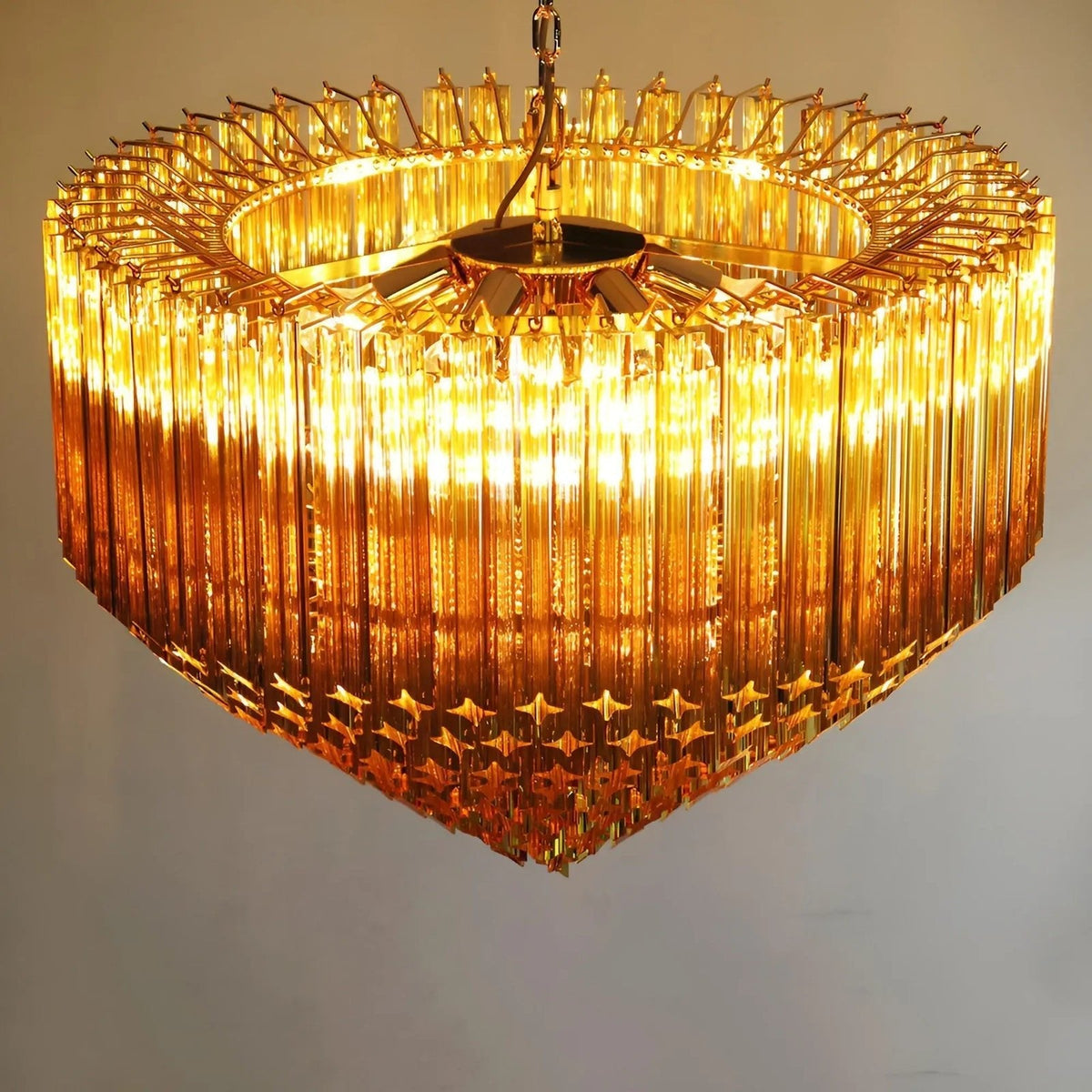 Prism Murano Amber Glass Chandelier