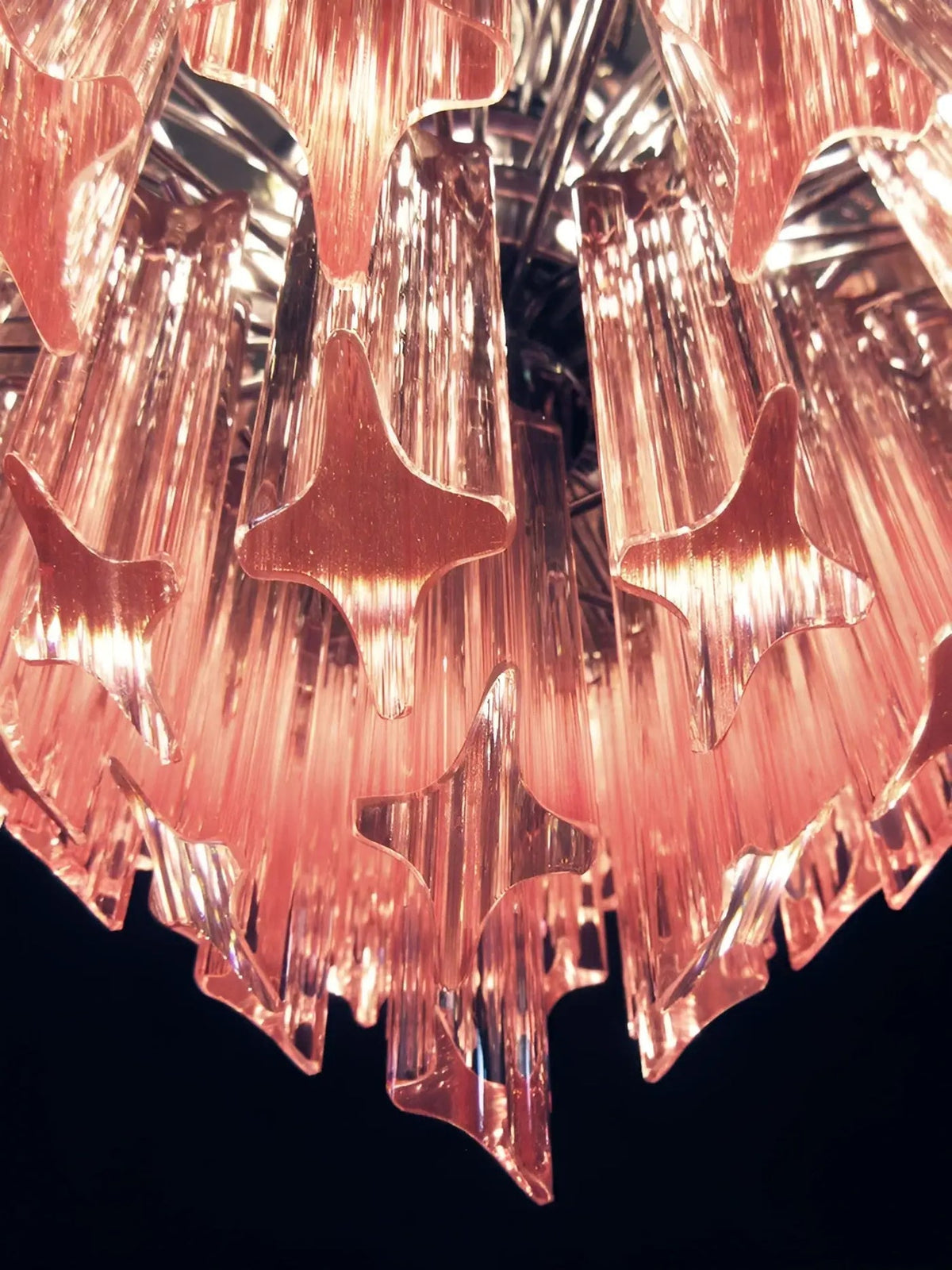 Prism Murano Pink Glass Chandelier