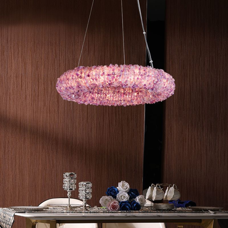 Purple Primary Crystal Round Chandelier - view 2