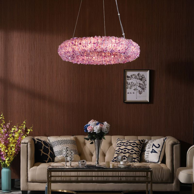 Purple Primary Crystal Round Chandelier - view 4