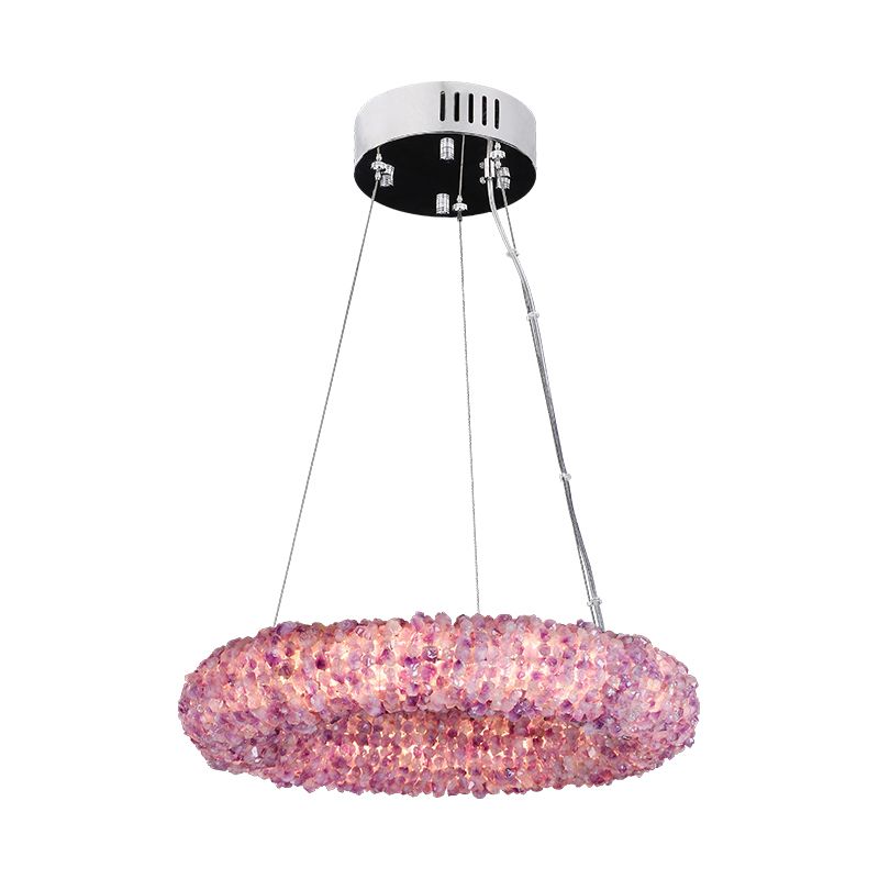 Purple Primary Crystal Round Chandelier