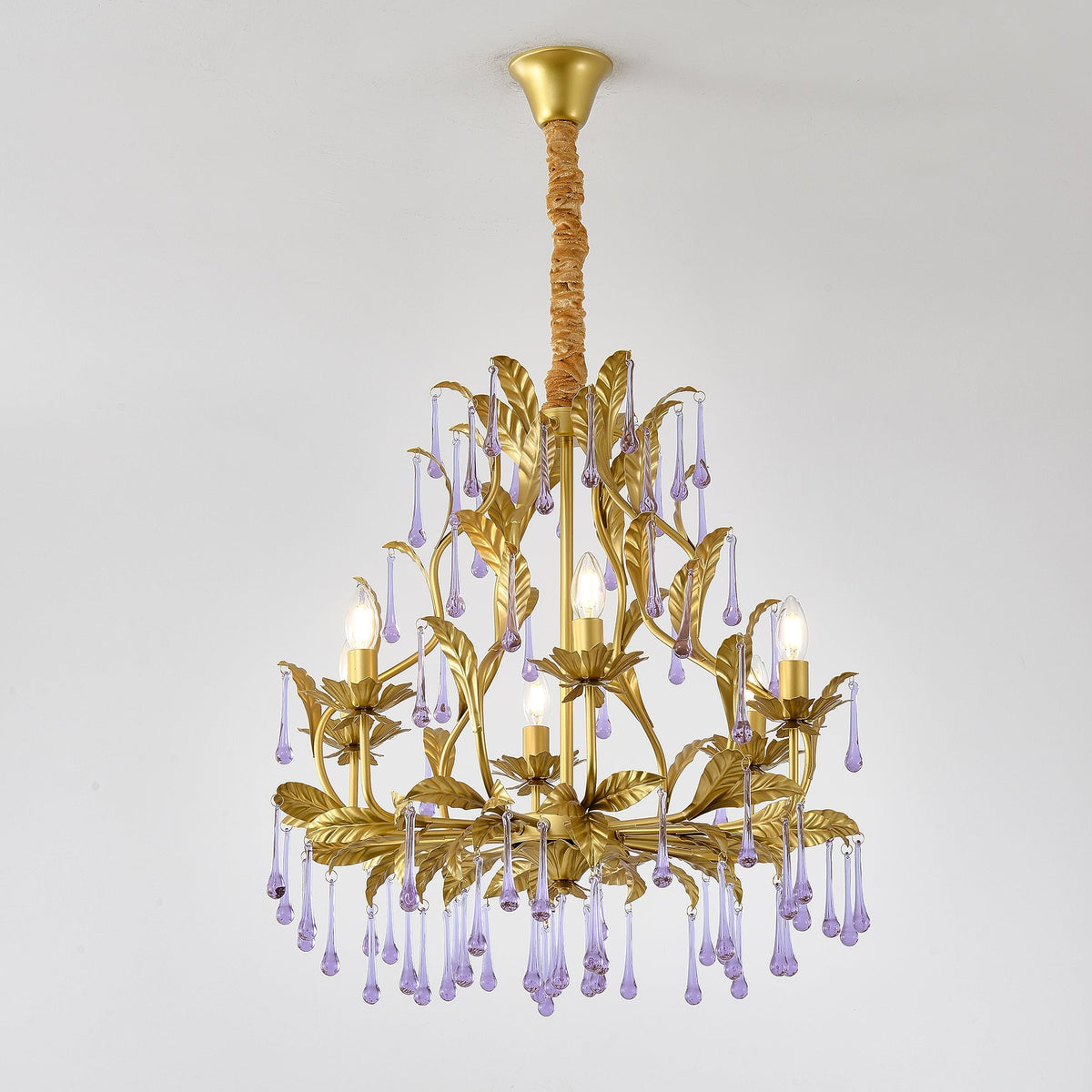 Purple Glass Birdcage Chandelier - view 15