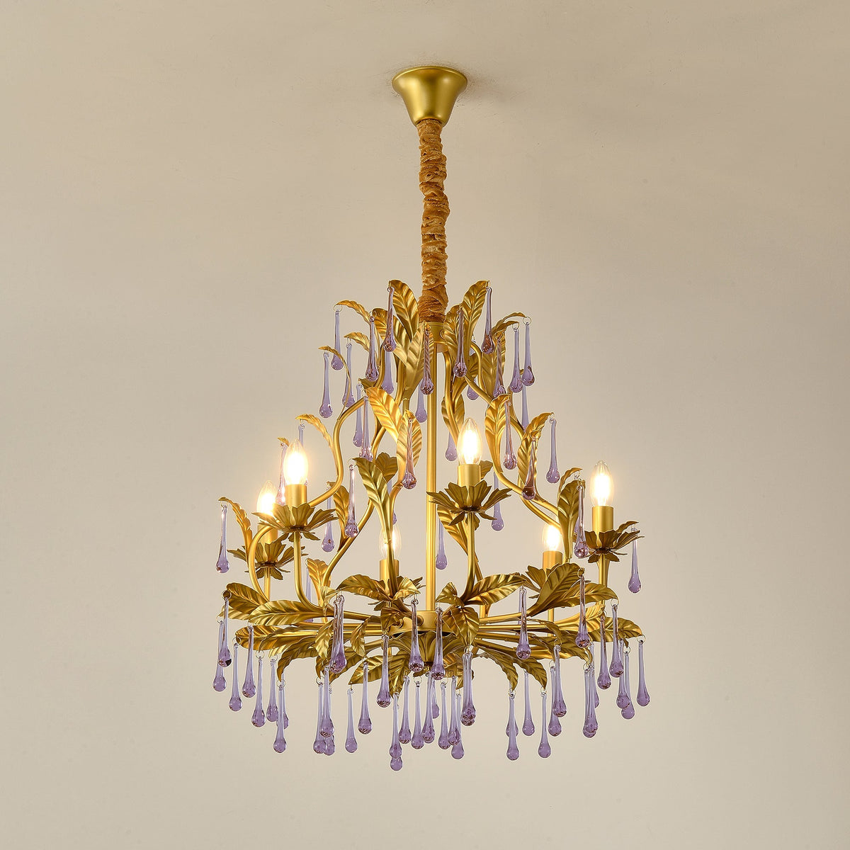 Purple Glass Birdcage Chandelier - view 17