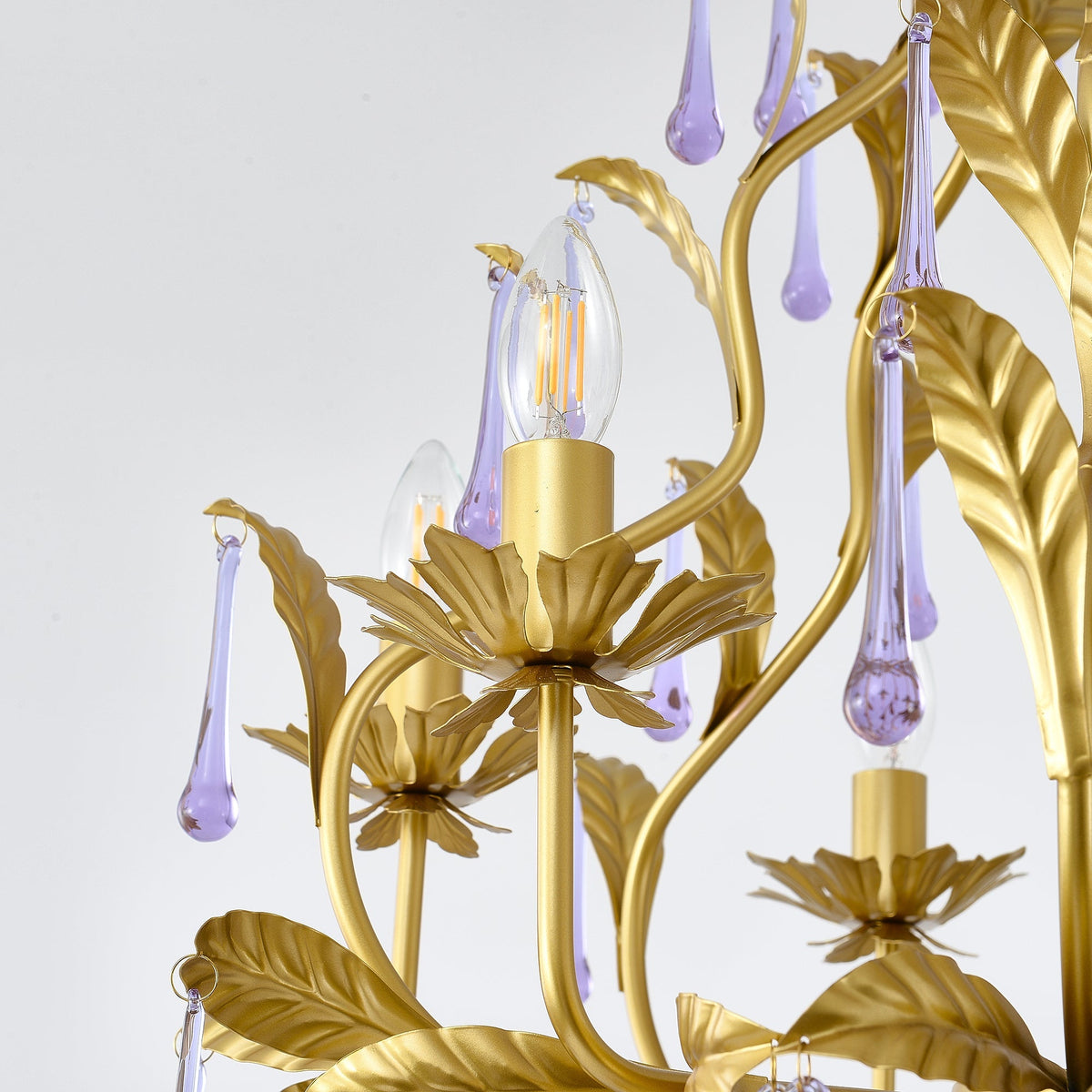 Purple Glass Birdcage Chandelier - view 18
